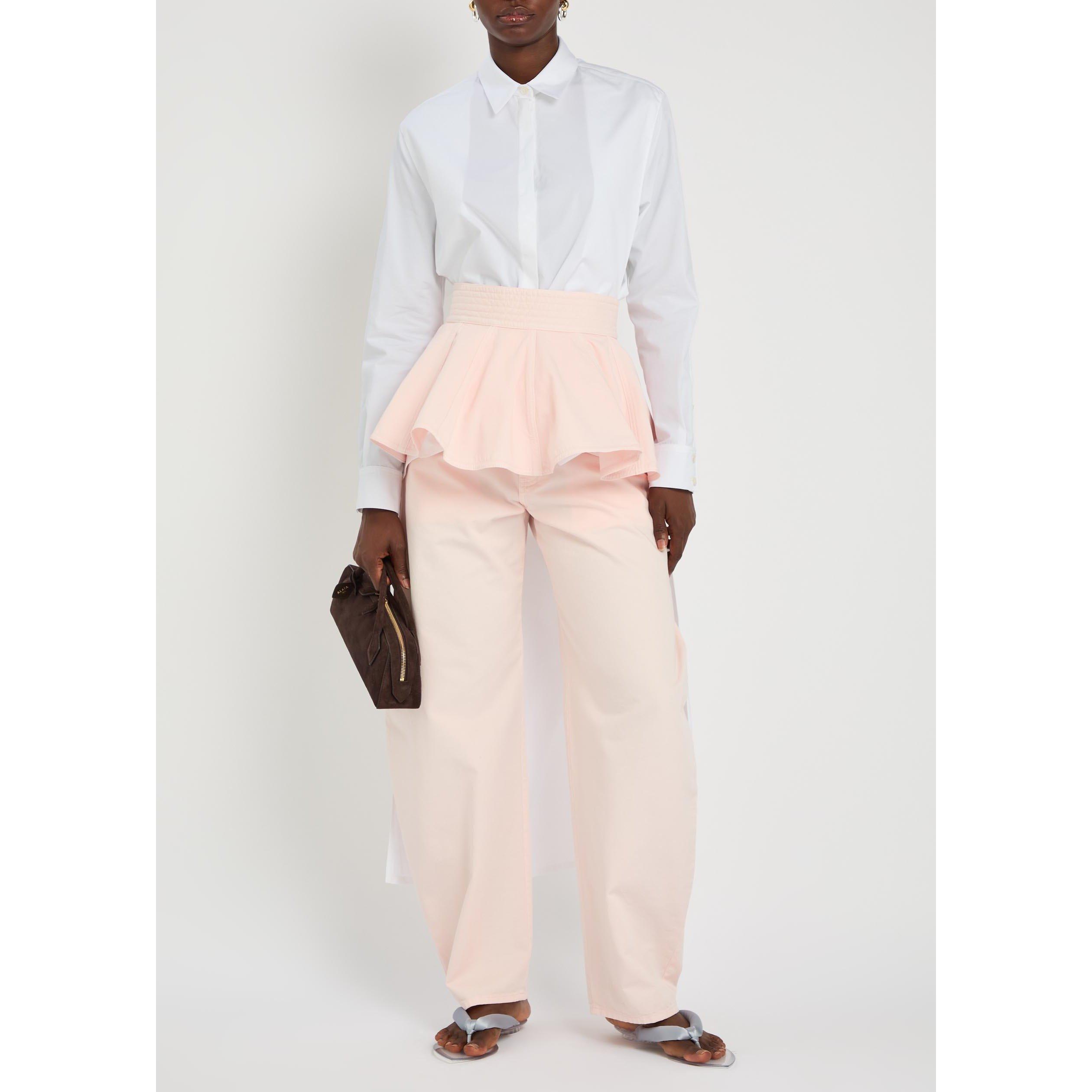 WHITE - Alaia - ASYM SHIRT COTTON POPLIN - 5