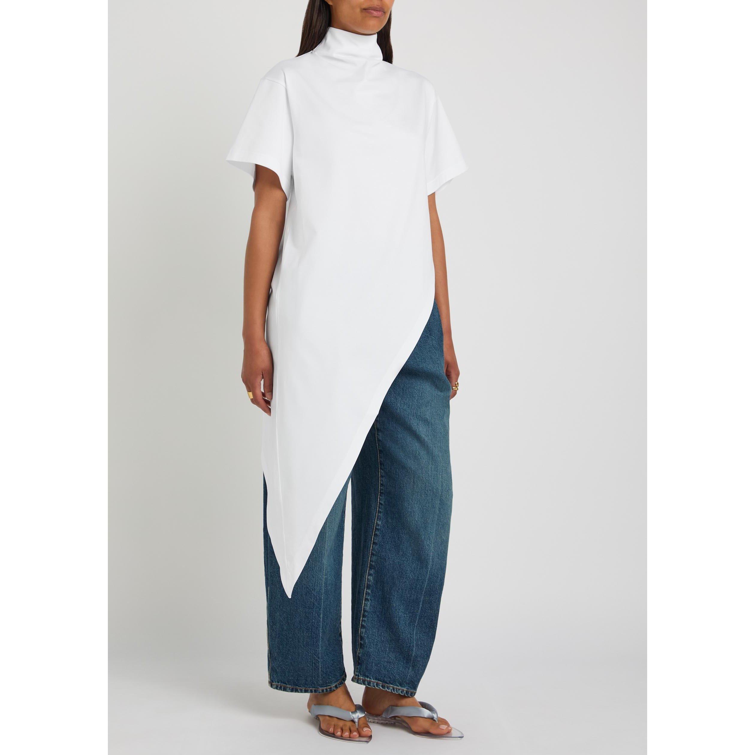 WHITE - Alaia - TRIANGLE TSHIRT COTTON JERSEY - 2