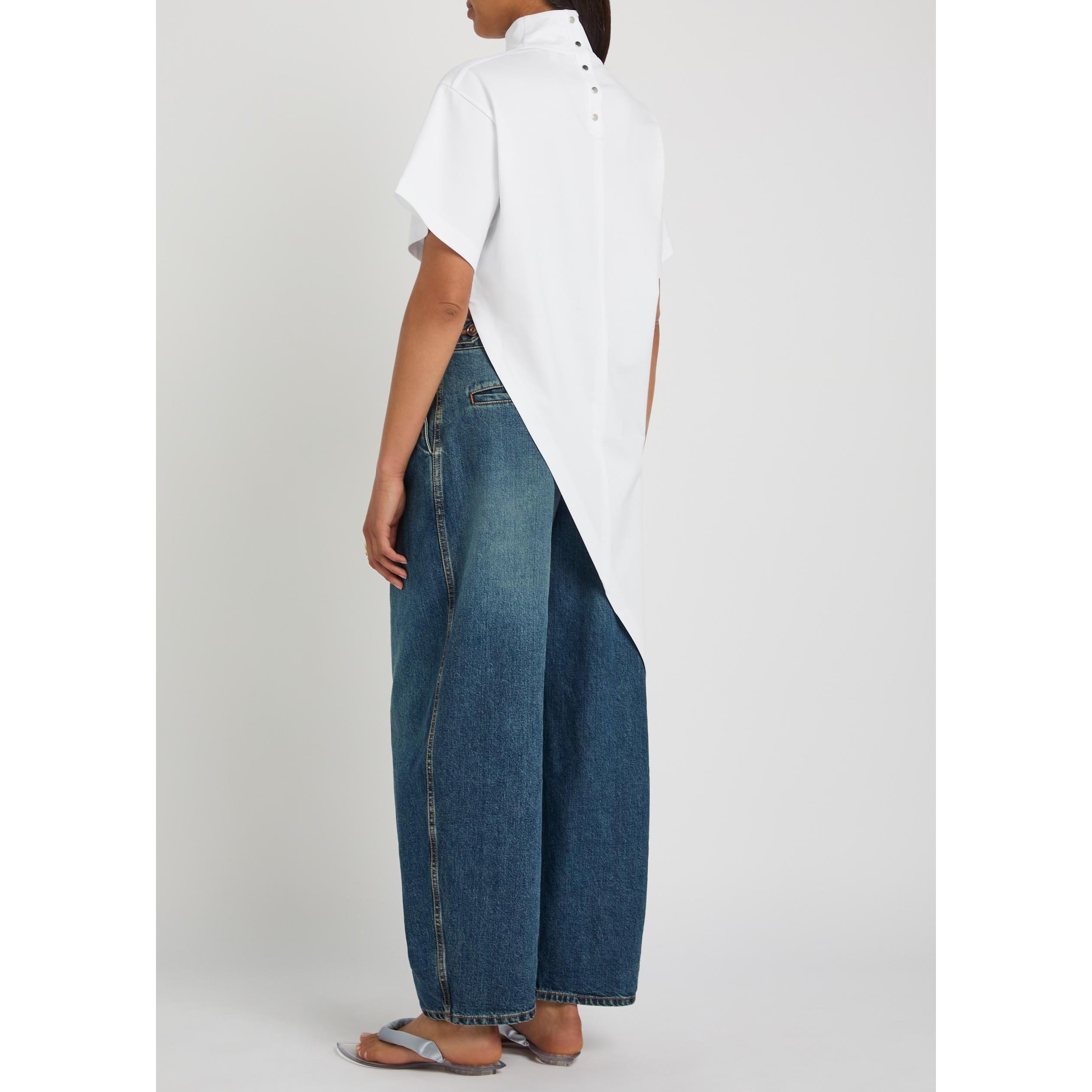 WHITE - Alaia - TRIANGLE TSHIRT COTTON JERSEY - 3