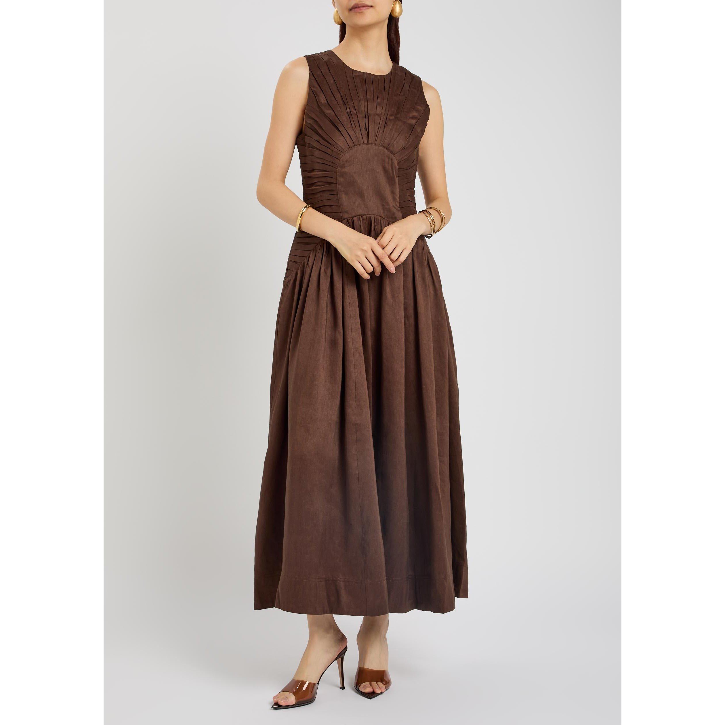 DARK BROWN - Aje - LD Medea Maxi Dress - 5