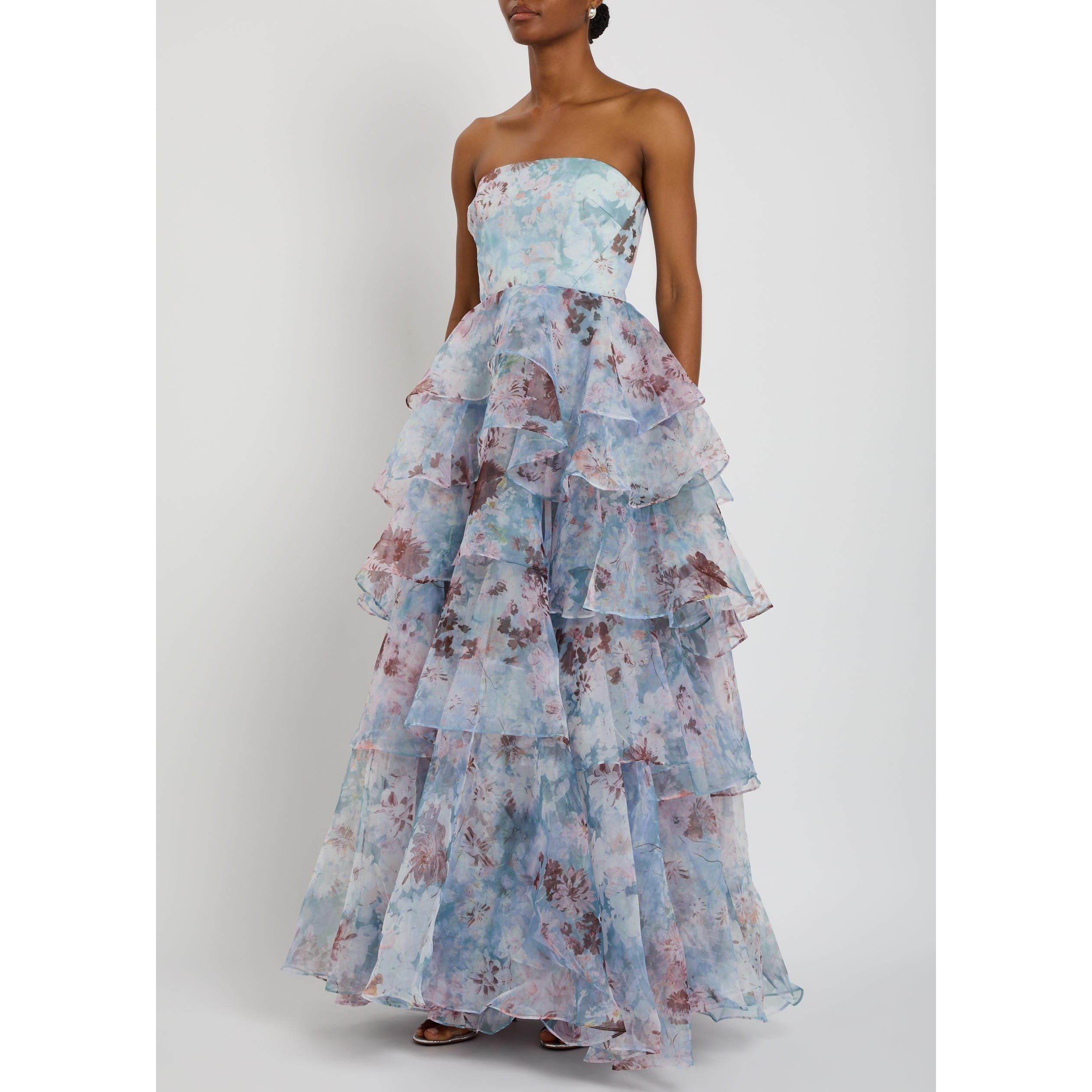 MULTICOLOURED - Aje - Women's Gabriella Floral Linen Strapless Maxi Dress - 2
