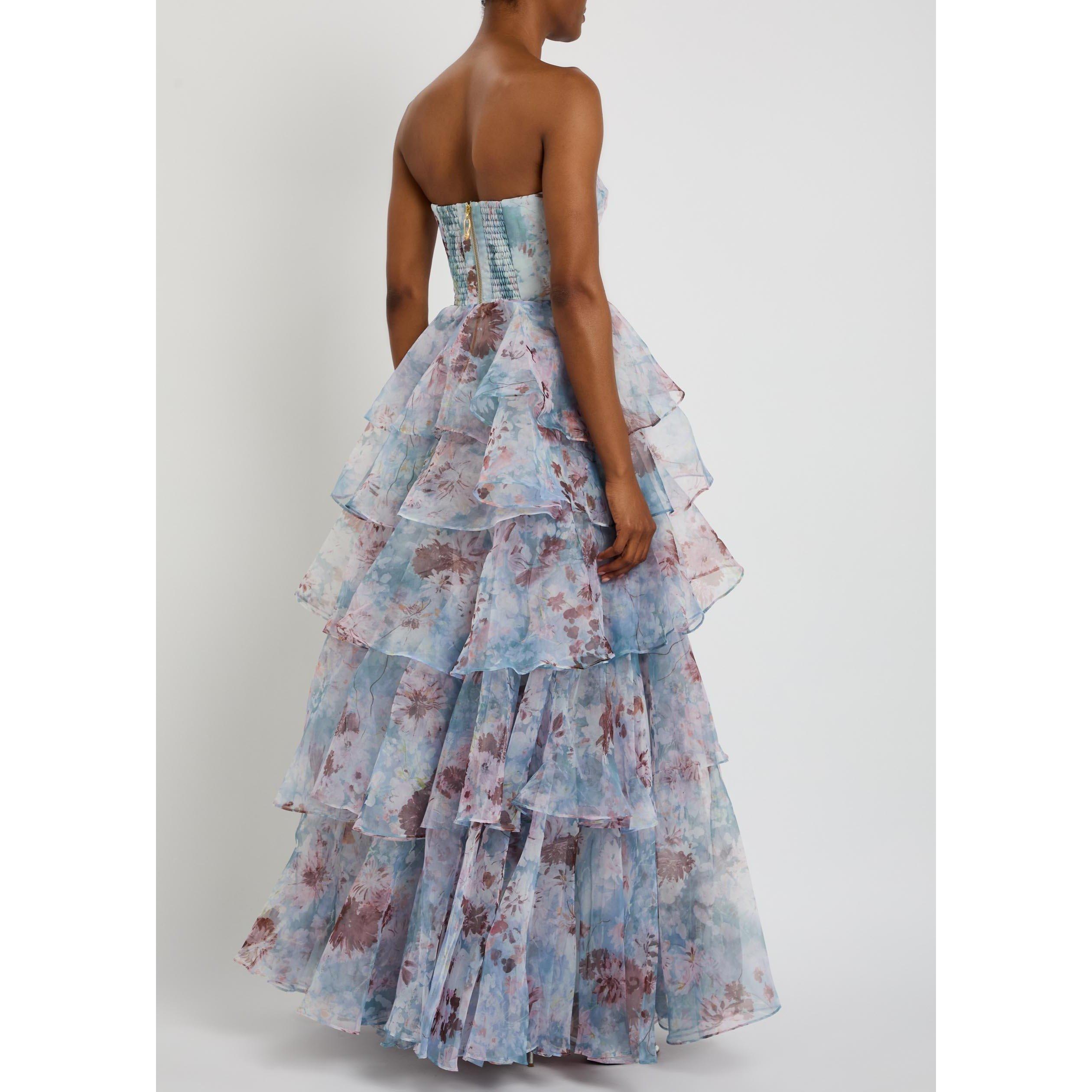MULTICOLOURED - Aje - Women's Gabriella Floral Linen Strapless Maxi Dress - 3
