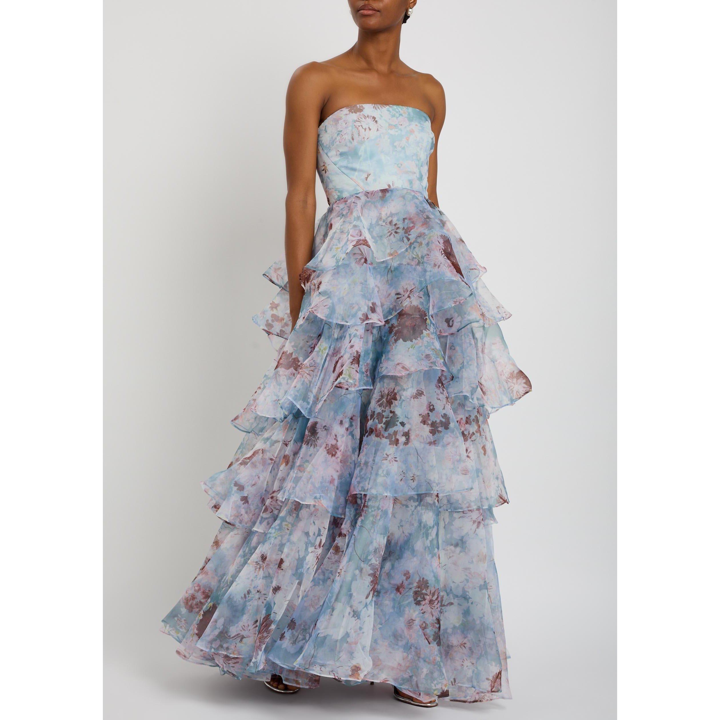 MULTICOLOURED - Aje - Women's Gabriella Floral Linen Strapless Maxi Dress - 5