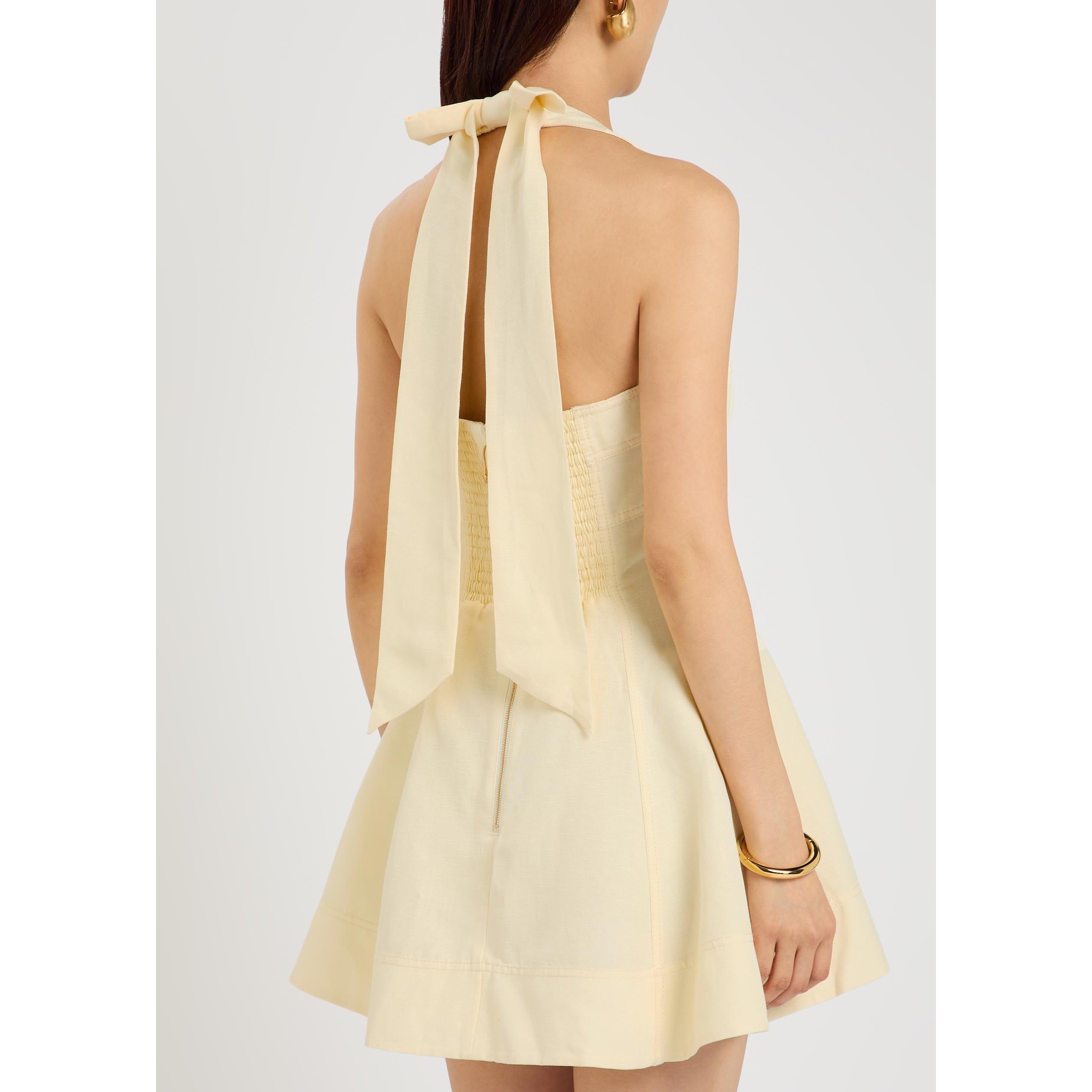 YELLOW - Aje - SD Monroe Halter Mini Dress - 3