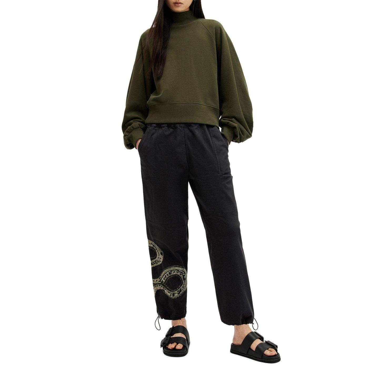 Washed Black - AllSaints - Women's Embellished Wide Leg Trousers - 3