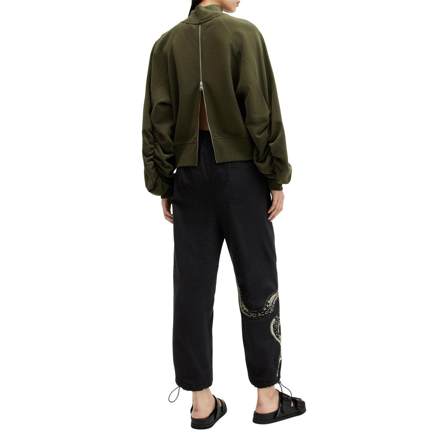 Washed Black - AllSaints - Women's Embellished Wide Leg Trousers - 4