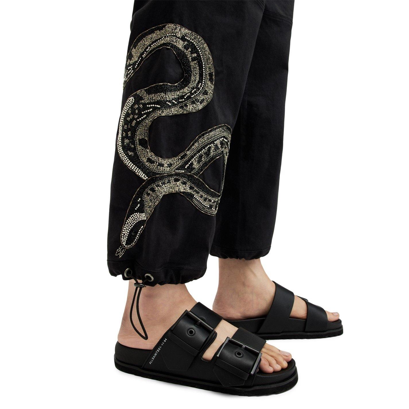 Washed Black - AllSaints - Women's Embellished Wide Leg Trousers - 7