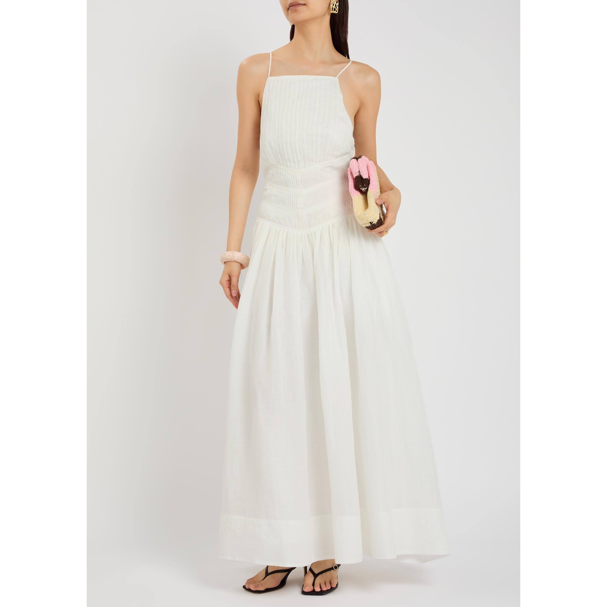 IVORY - Aje - Women's Helene Ramie Maxi Dress - 5