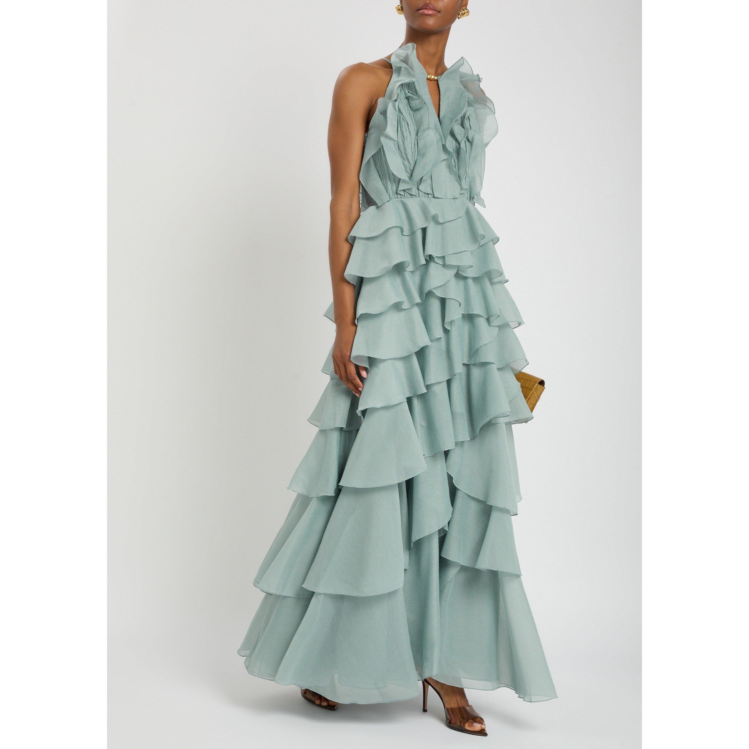 BLUE - Aje - Women's Cleo Chiffon Slim-Fit Maxi Dress - 5