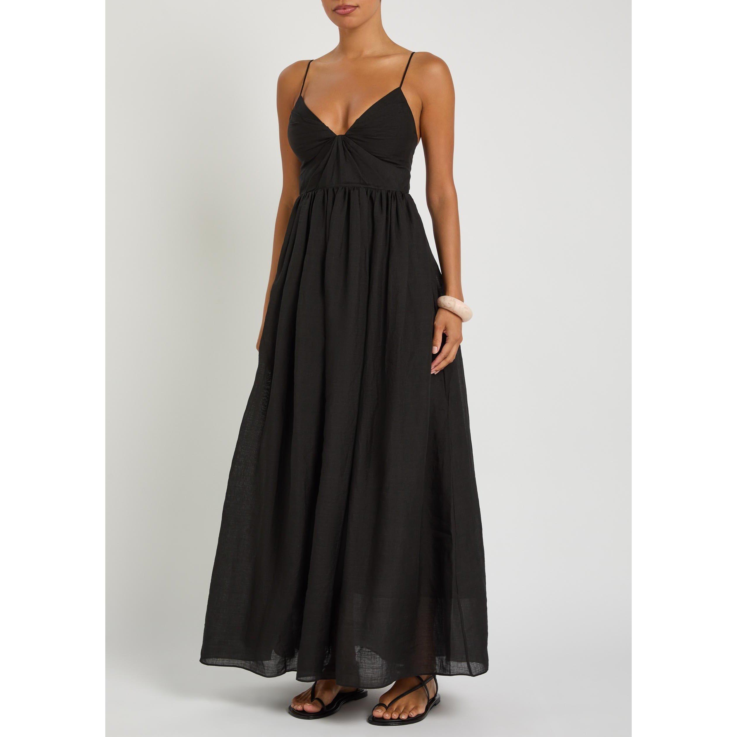 BLACK - Aje - Women's Vacation Ramie Maxi Dress - 2