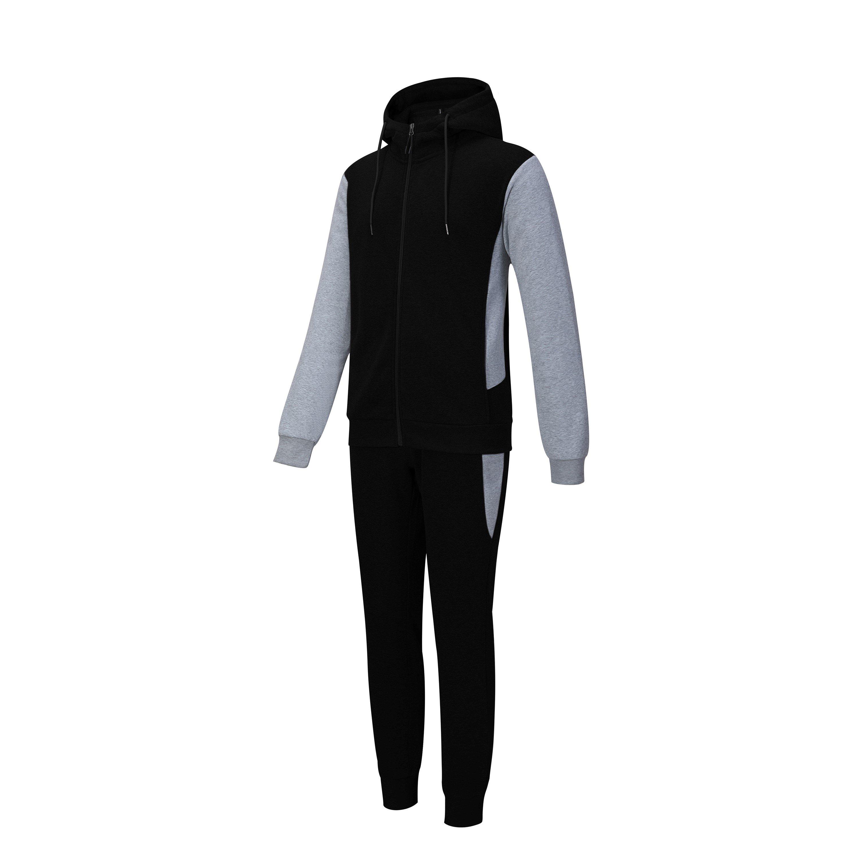 Black - Donnay - Fleece Zip Tracksuit Mens - 6