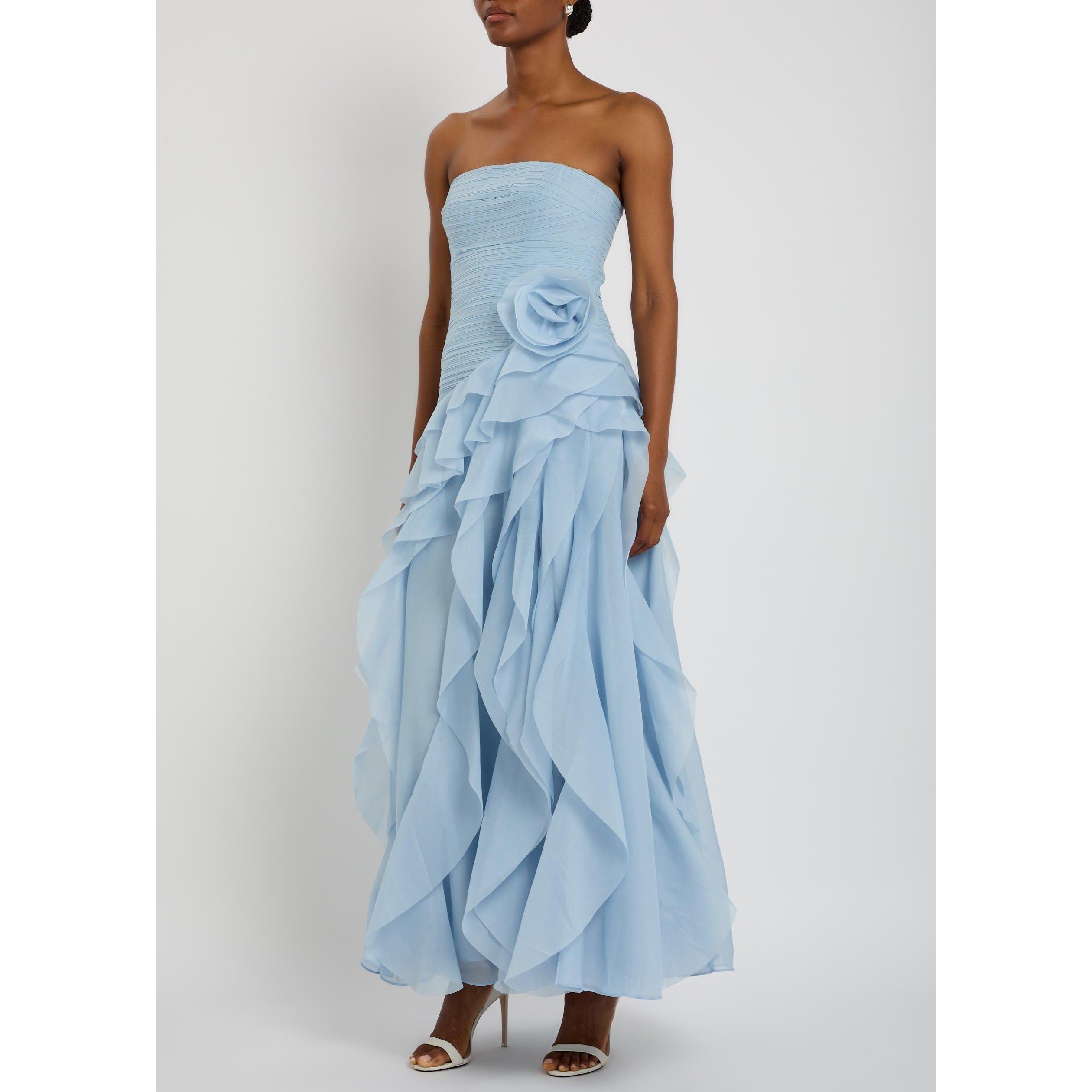 LIGHT BLUE - Aje - Women's Canyon Chiffon Ball Gown - 2