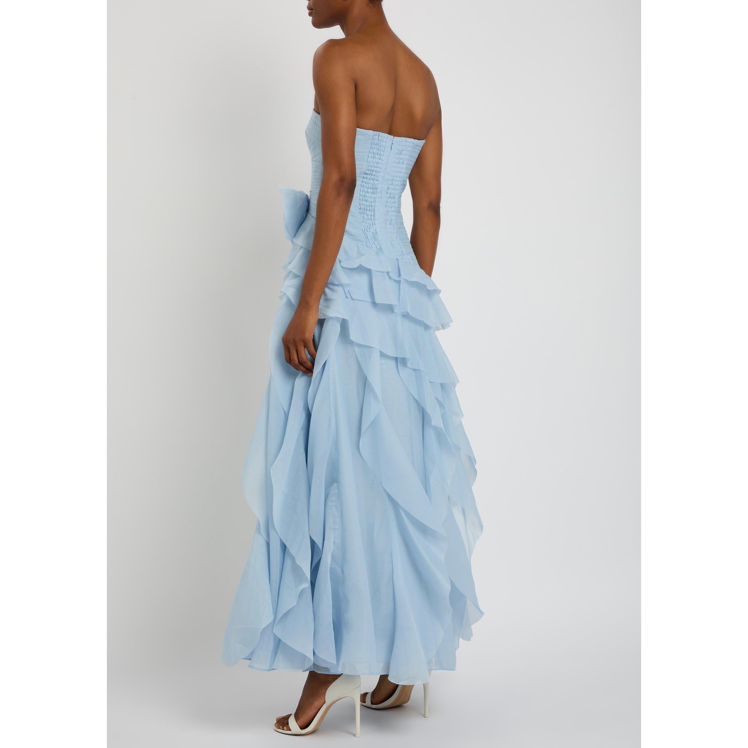 LIGHT BLUE - Aje - Women's Canyon Chiffon Ball Gown - 3