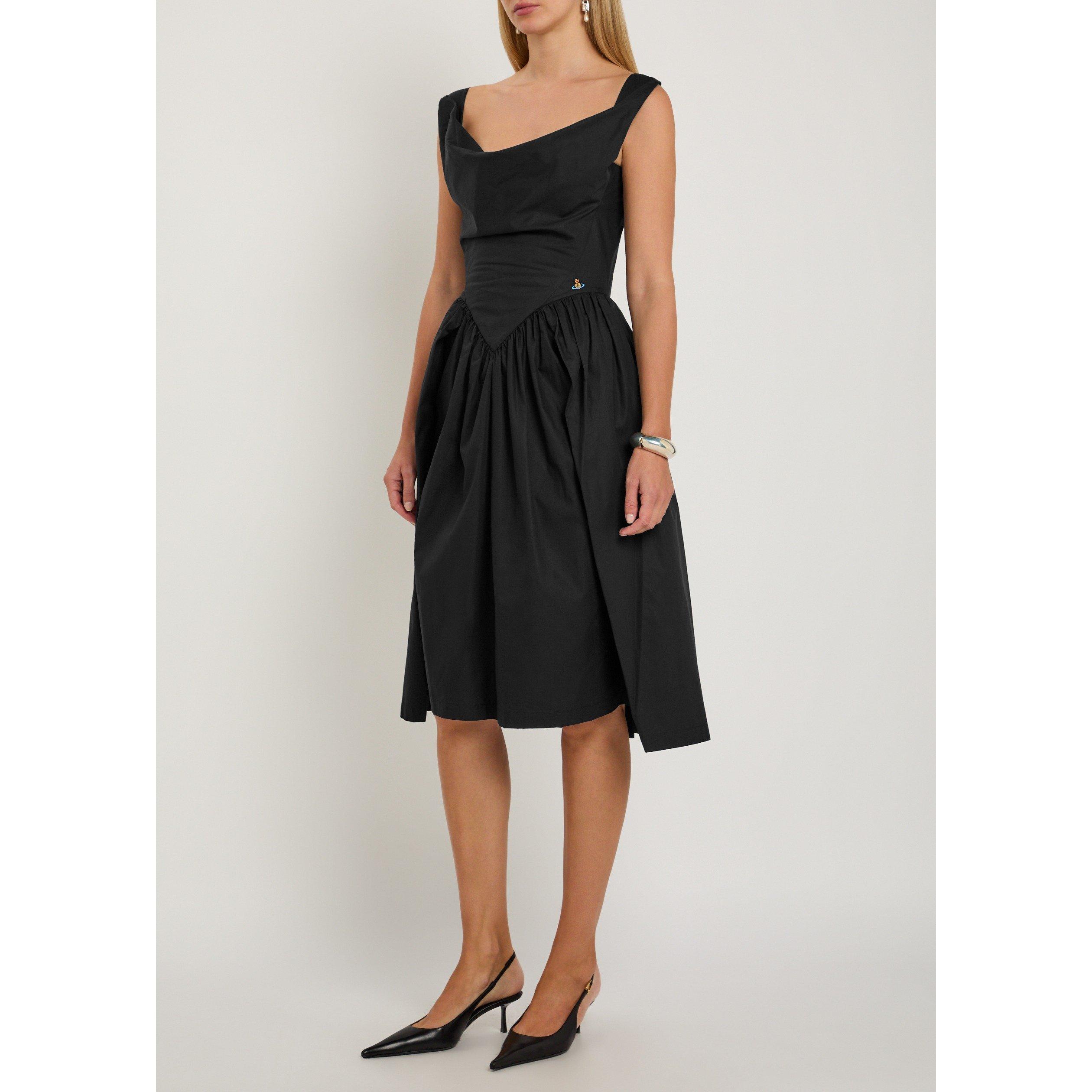 BLACK - Vivienne Westwood - Women's Sunday Cotton Cowl Neck Corset Dress - 2