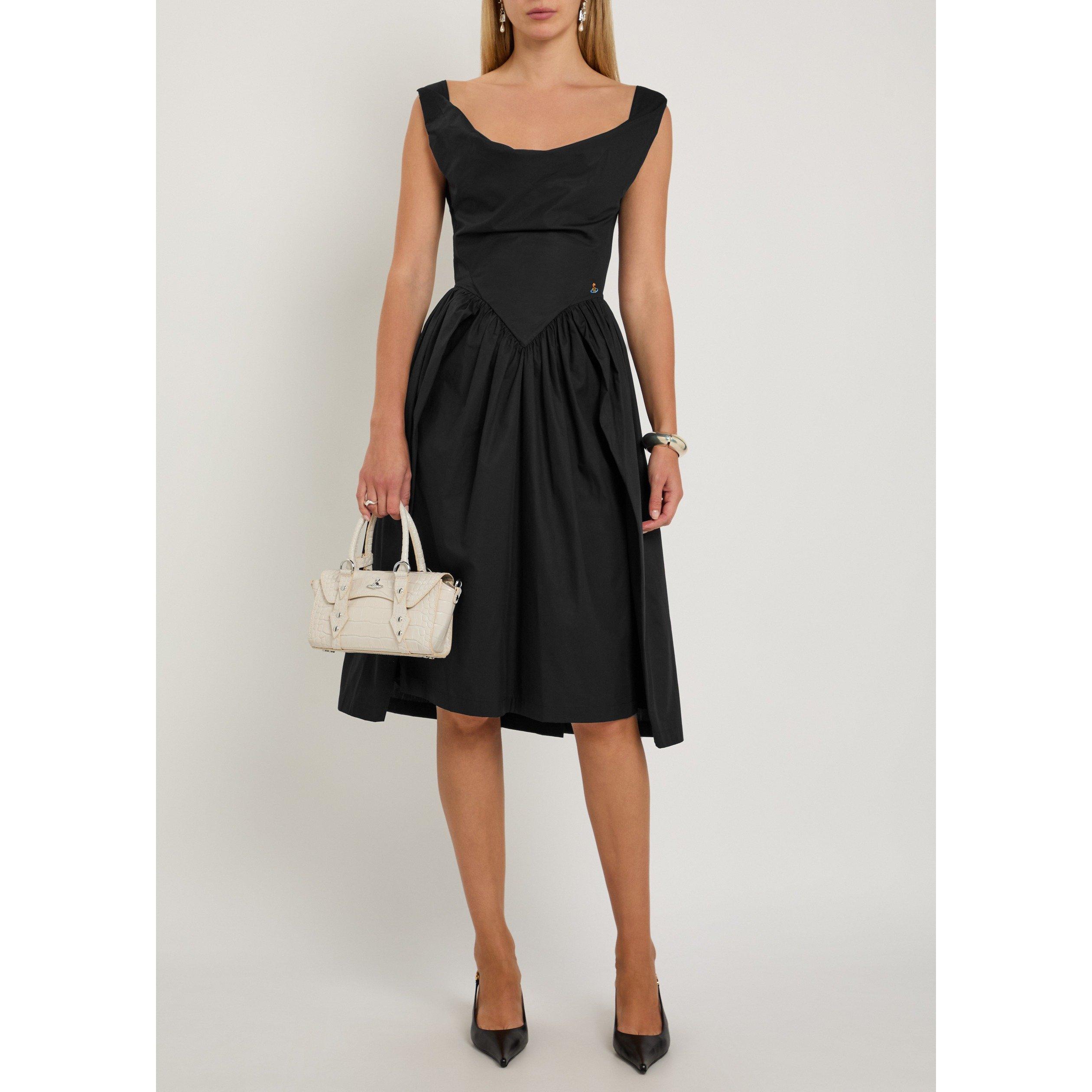 BLACK - Vivienne Westwood - Women's Sunday Cotton Cowl Neck Corset Dress - 5