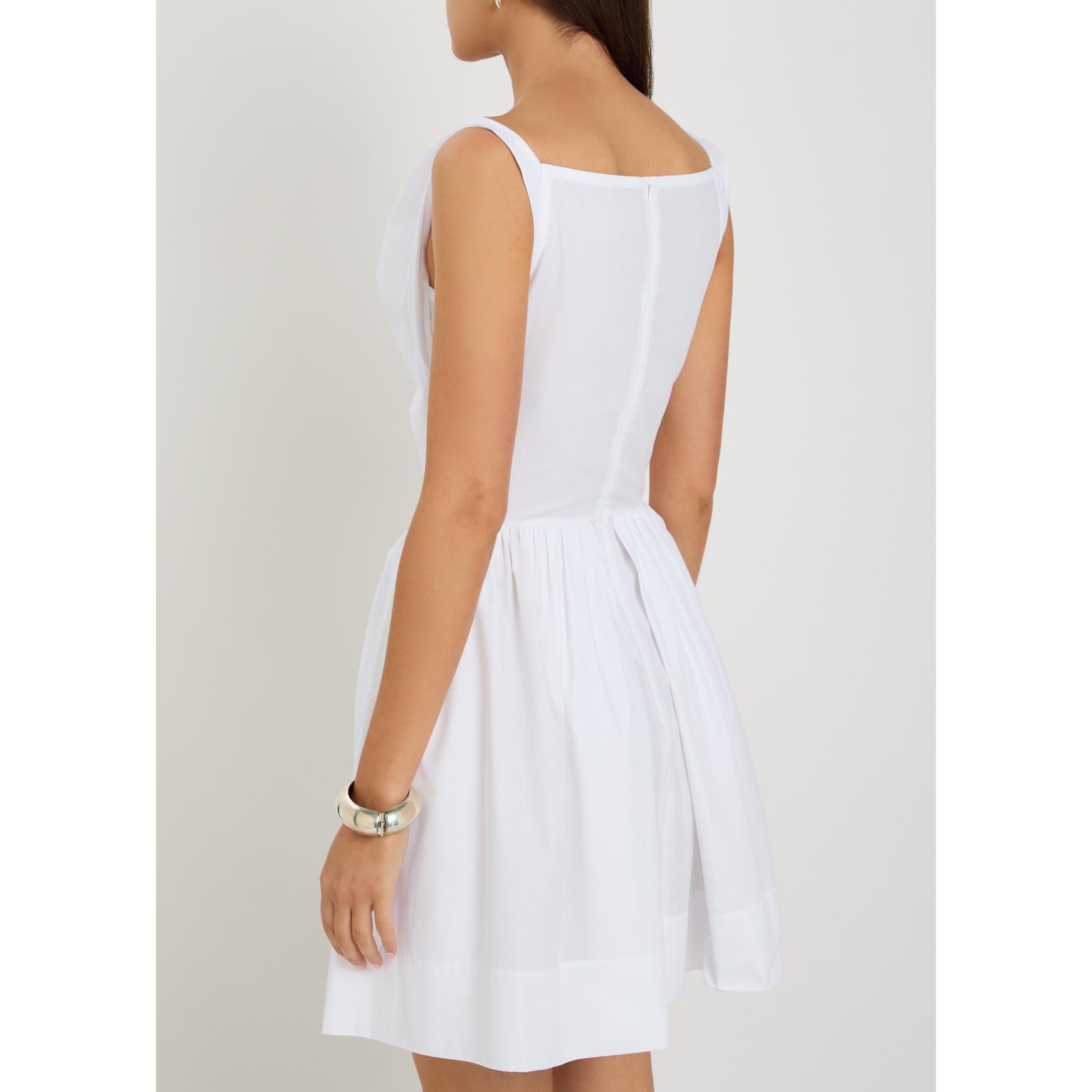 WHITE - Vivienne Westwood - Women's Sunday Cotton Cowl Neck Fit and Flare Mini Dress - 3