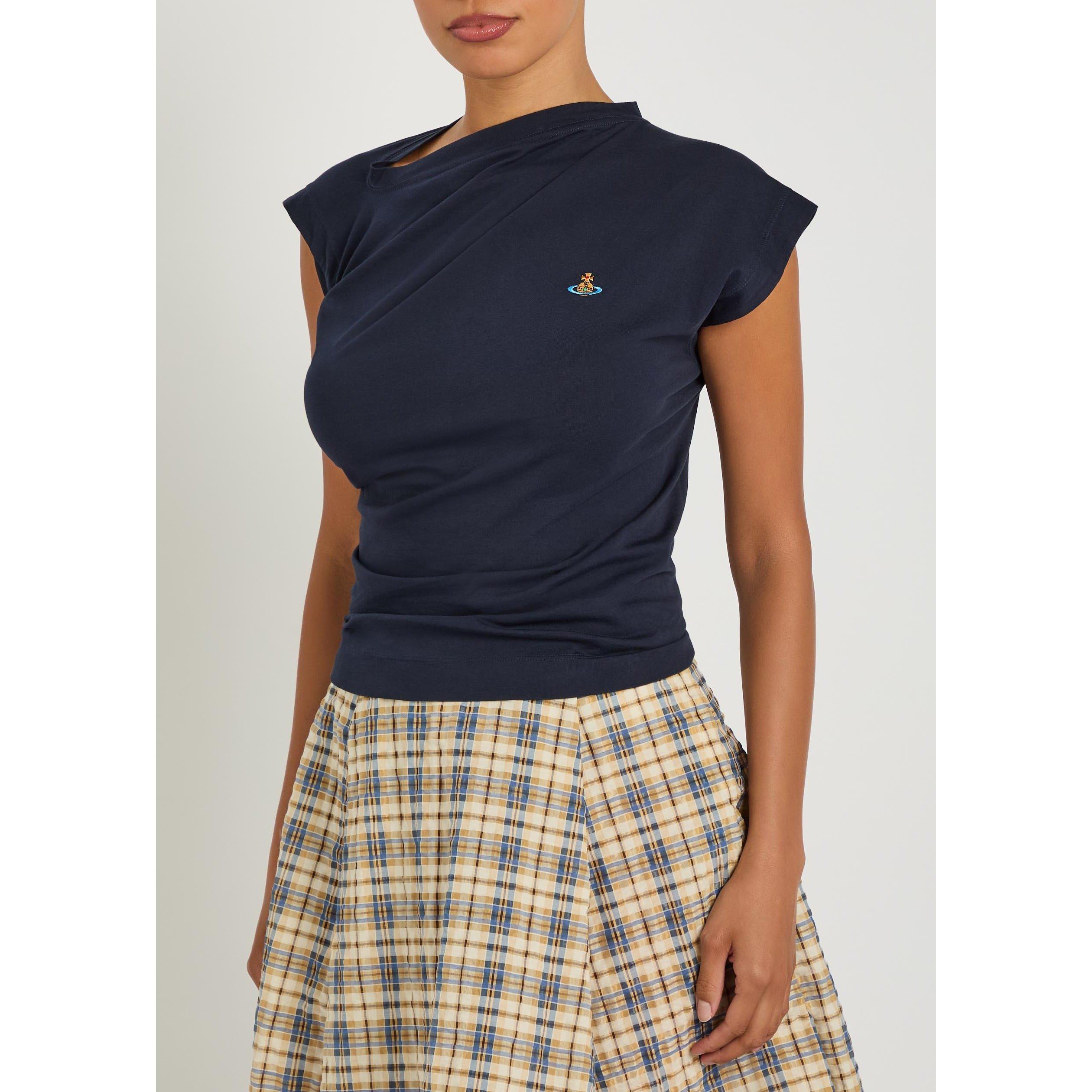 NAVY - Vivienne Westwood - Women's Hebo Cotton Crew-Neck Slim-Fit T-Shirt - 2
