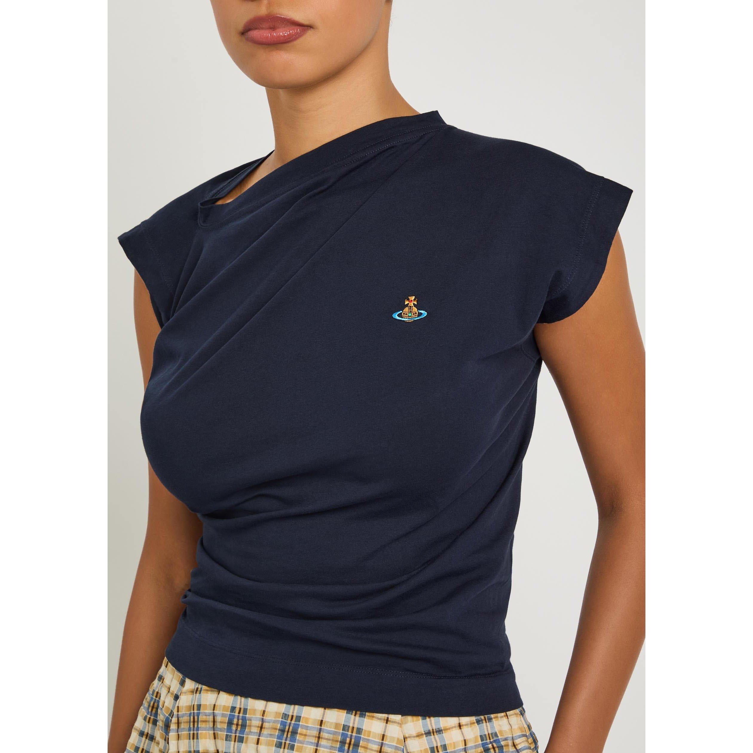 NAVY - Vivienne Westwood - Women's Hebo Cotton Crew-Neck Slim-Fit T-Shirt - 4