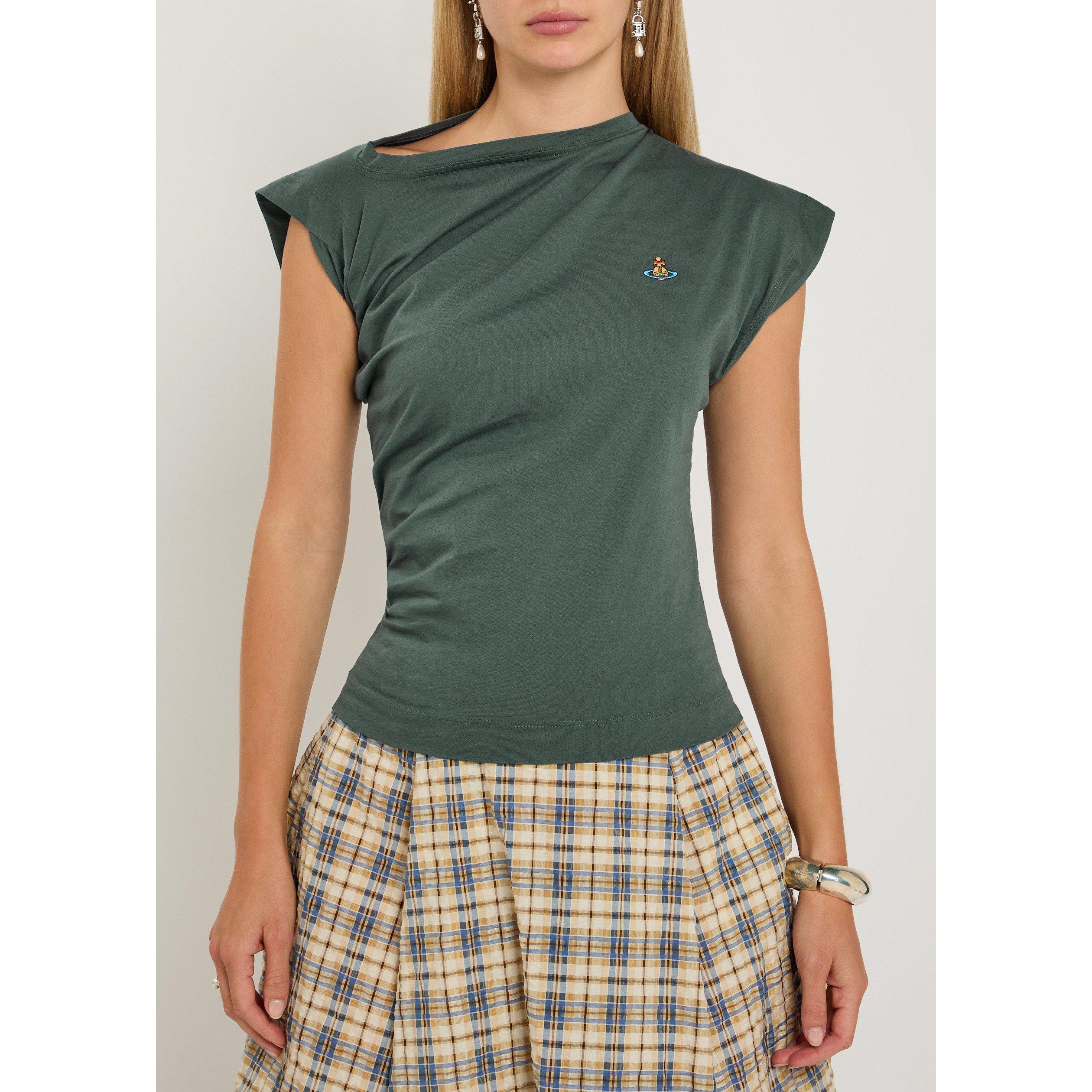 GREEN - Vivienne Westwood - Women's Hebo Cotton Crew-Neck Short-Sleeve Slim-Fit T-Shirt - 2