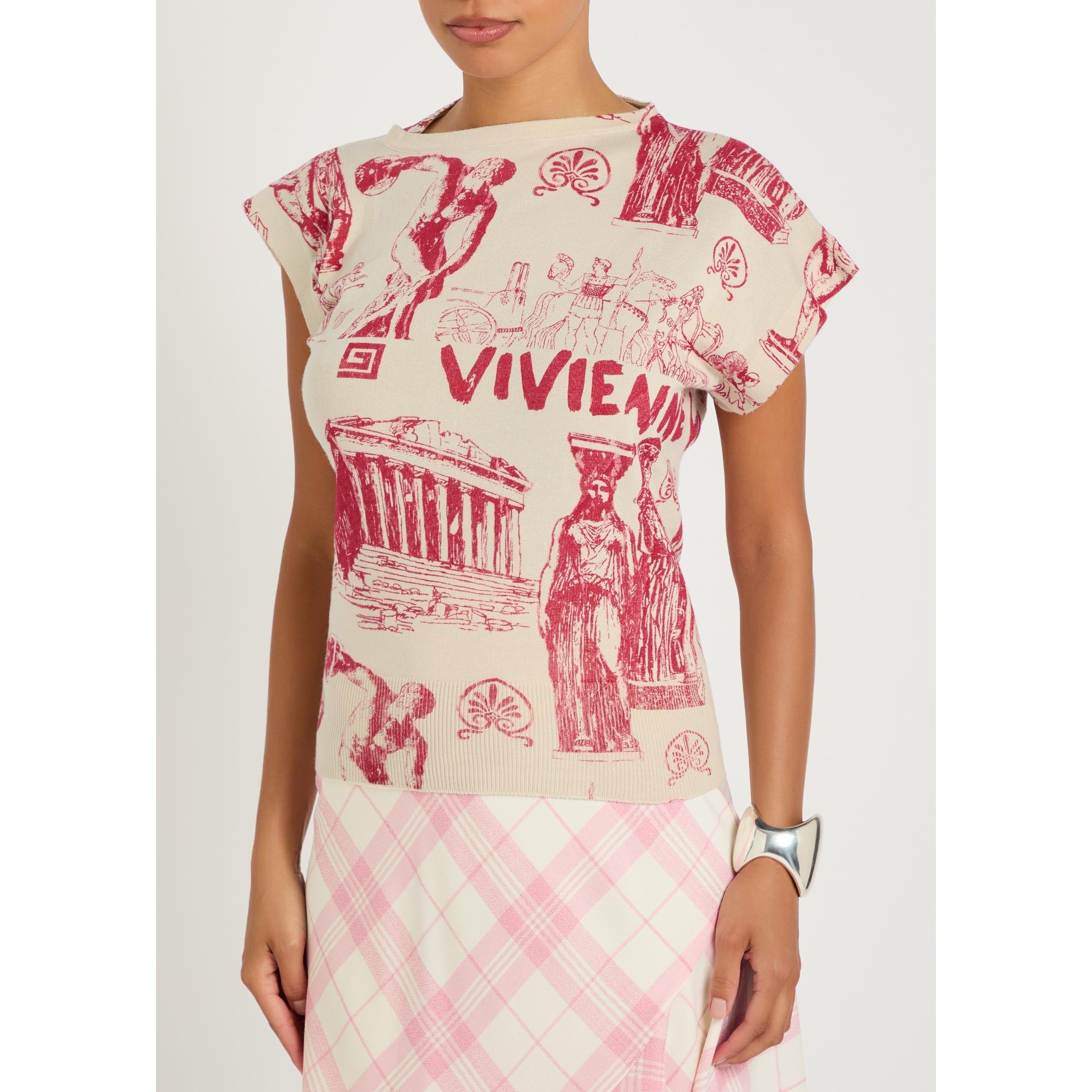 WHITE AND OTHER - Vivienne Westwood - Women's Justine Printed Cotton Cashmere Slim-Fit T-Shirt - 2