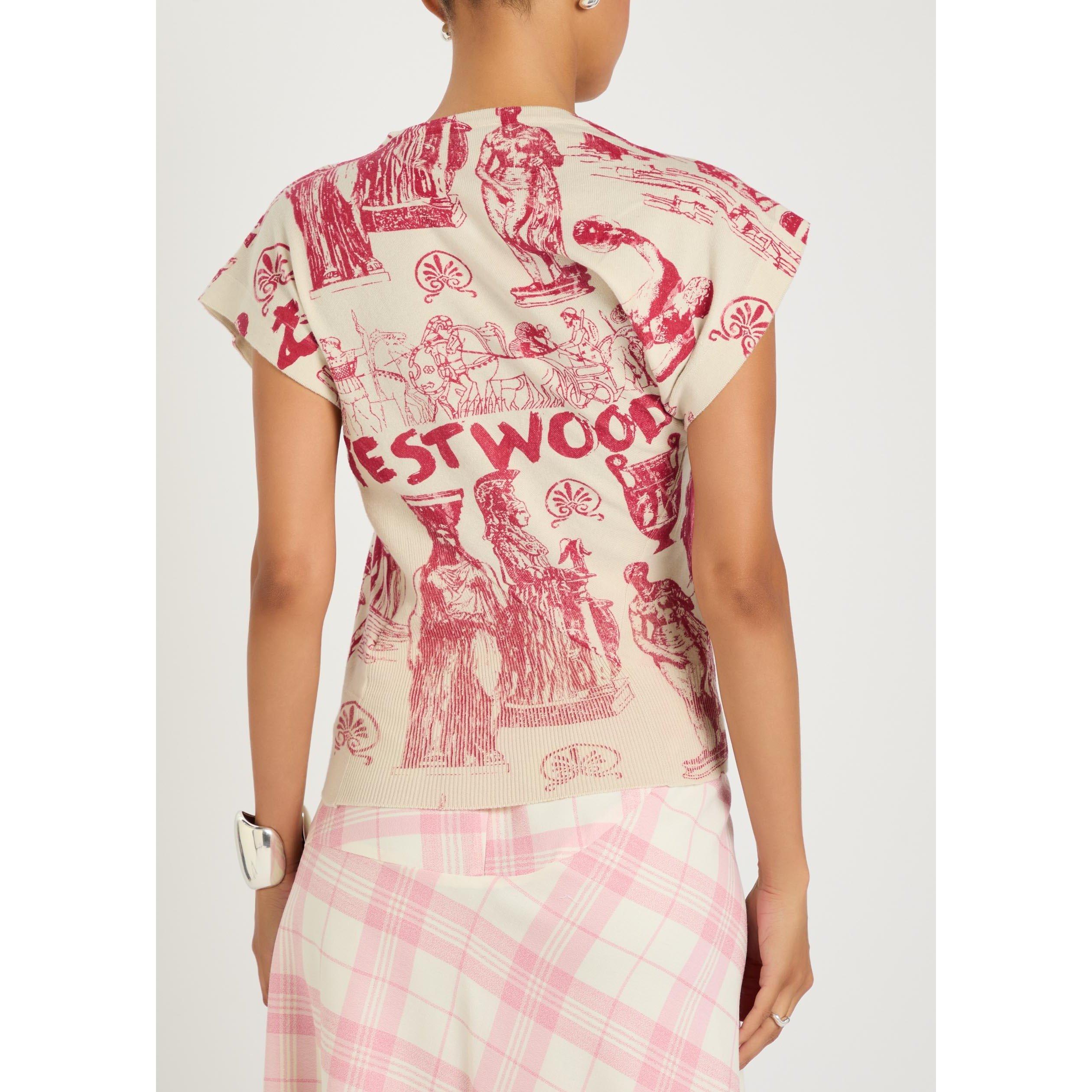 WHITE AND OTHER - Vivienne Westwood - Women's Justine Printed Cotton Cashmere Slim-Fit T-Shirt - 3