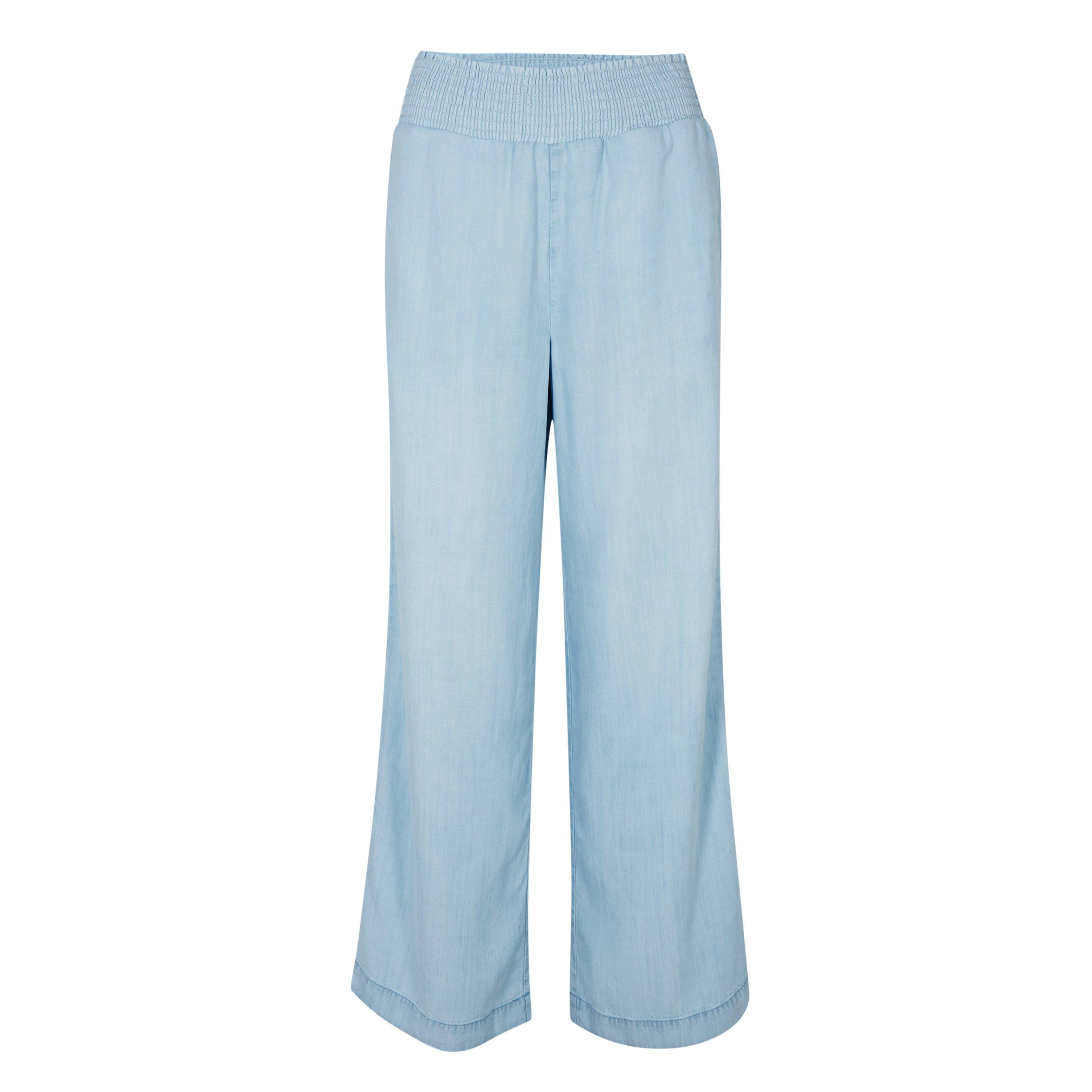 Bella Dahl Women's Smock Waist Wide Leg Trousers - Salt Spray Sswh - 8 (XS)