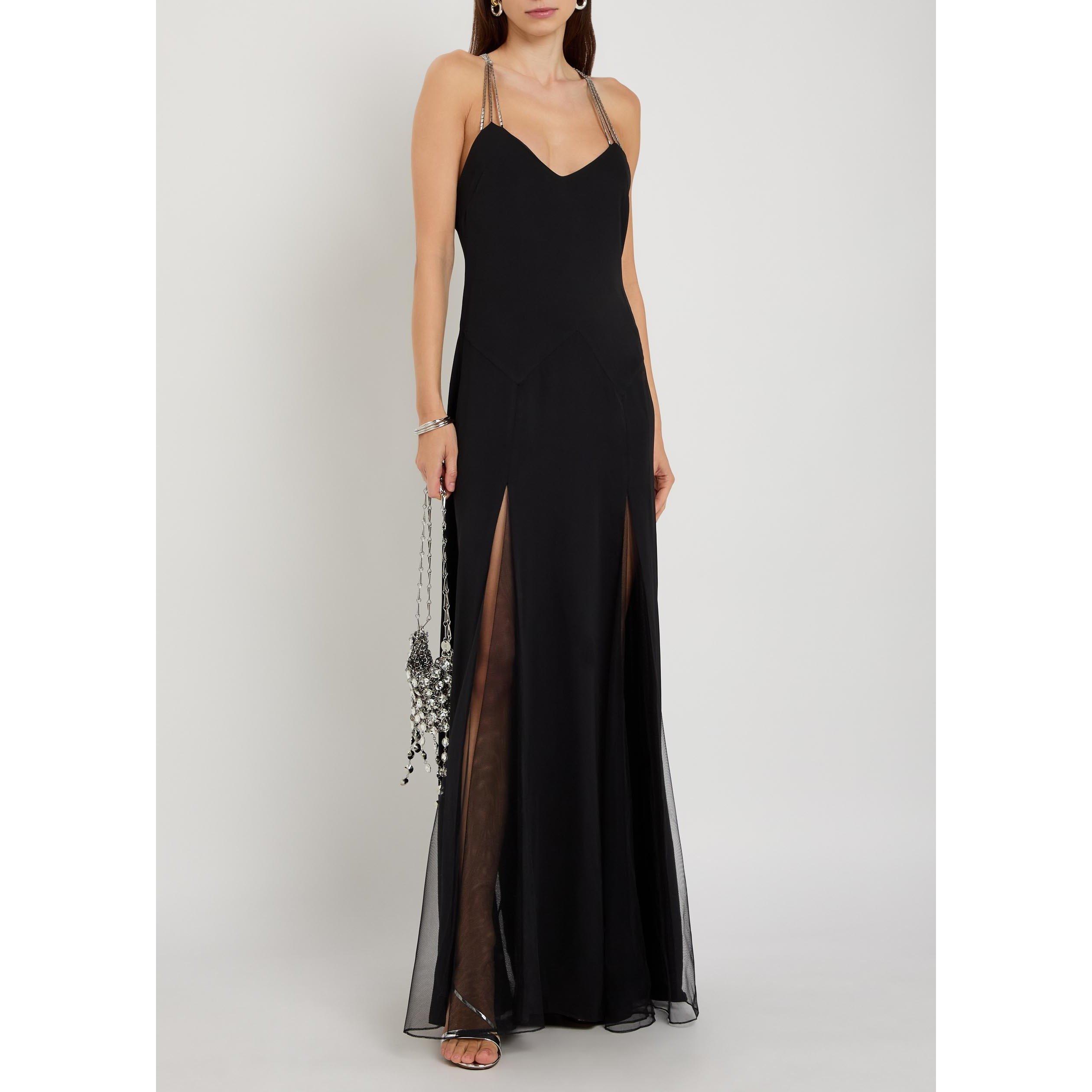 BLACK - Anna October - Women's Ariadne V-Neck Crepe Maxi Dress - 5