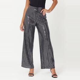 Be You Ladies Glitter Wide Leg Trousers