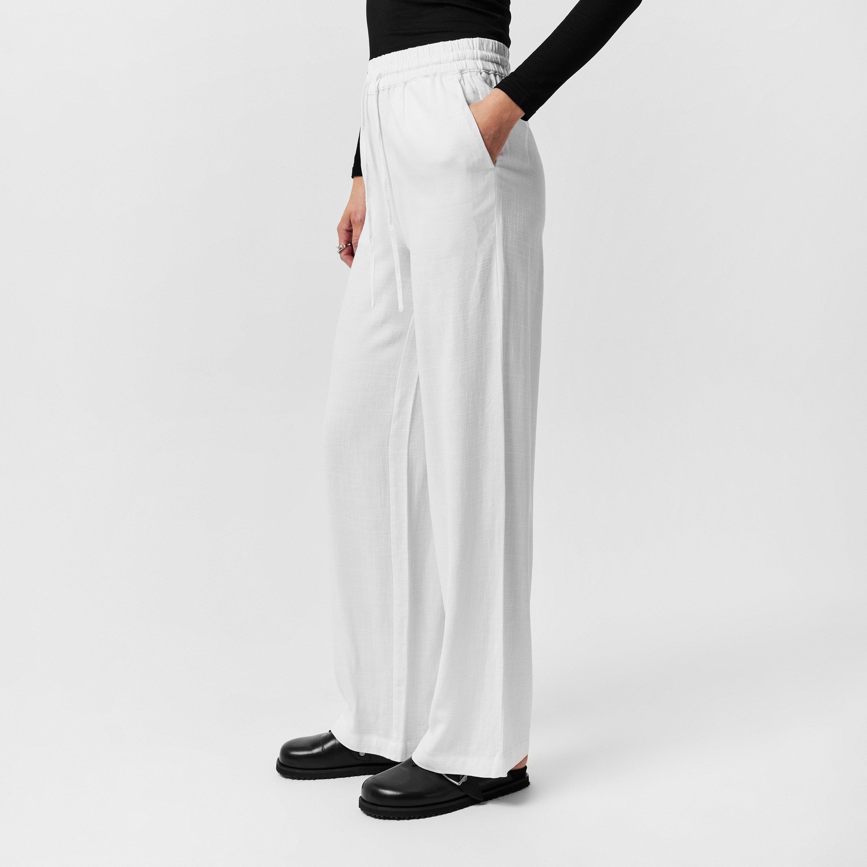 Sneeuwwit - Selected Femme - Women's Gulia Linen Wide Leg Trousers - 2