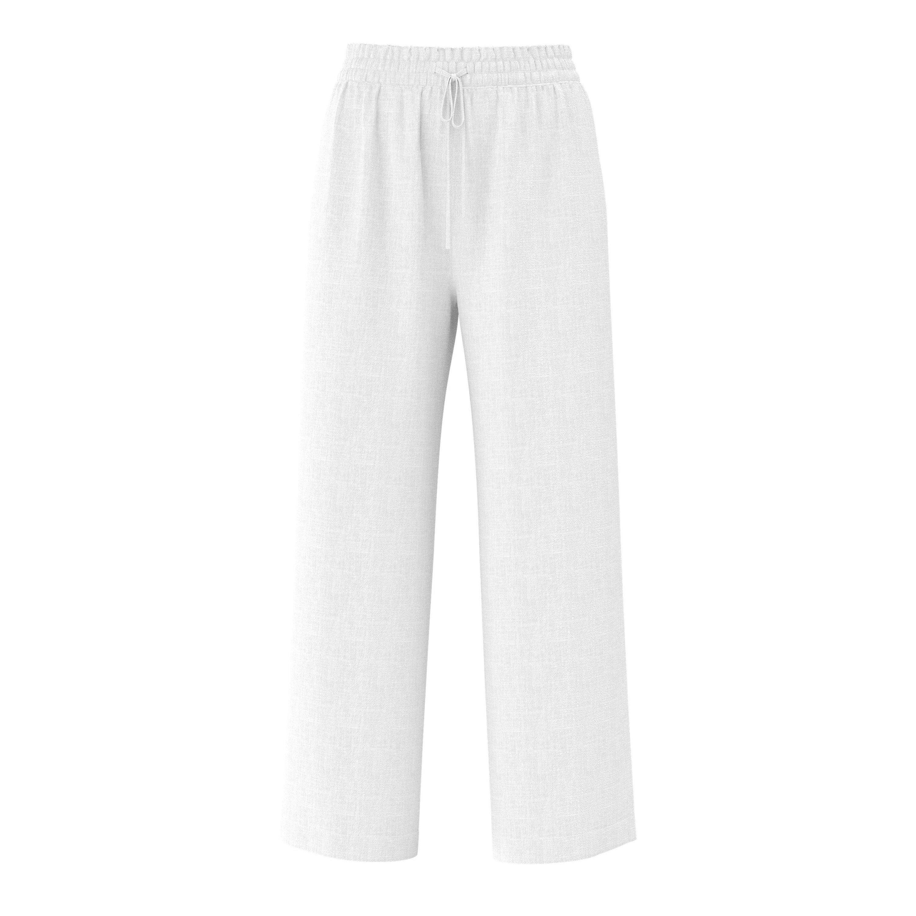 Sneeuwwit - Selected Femme - Women's Gulia Linen Wide Leg Trousers - 5