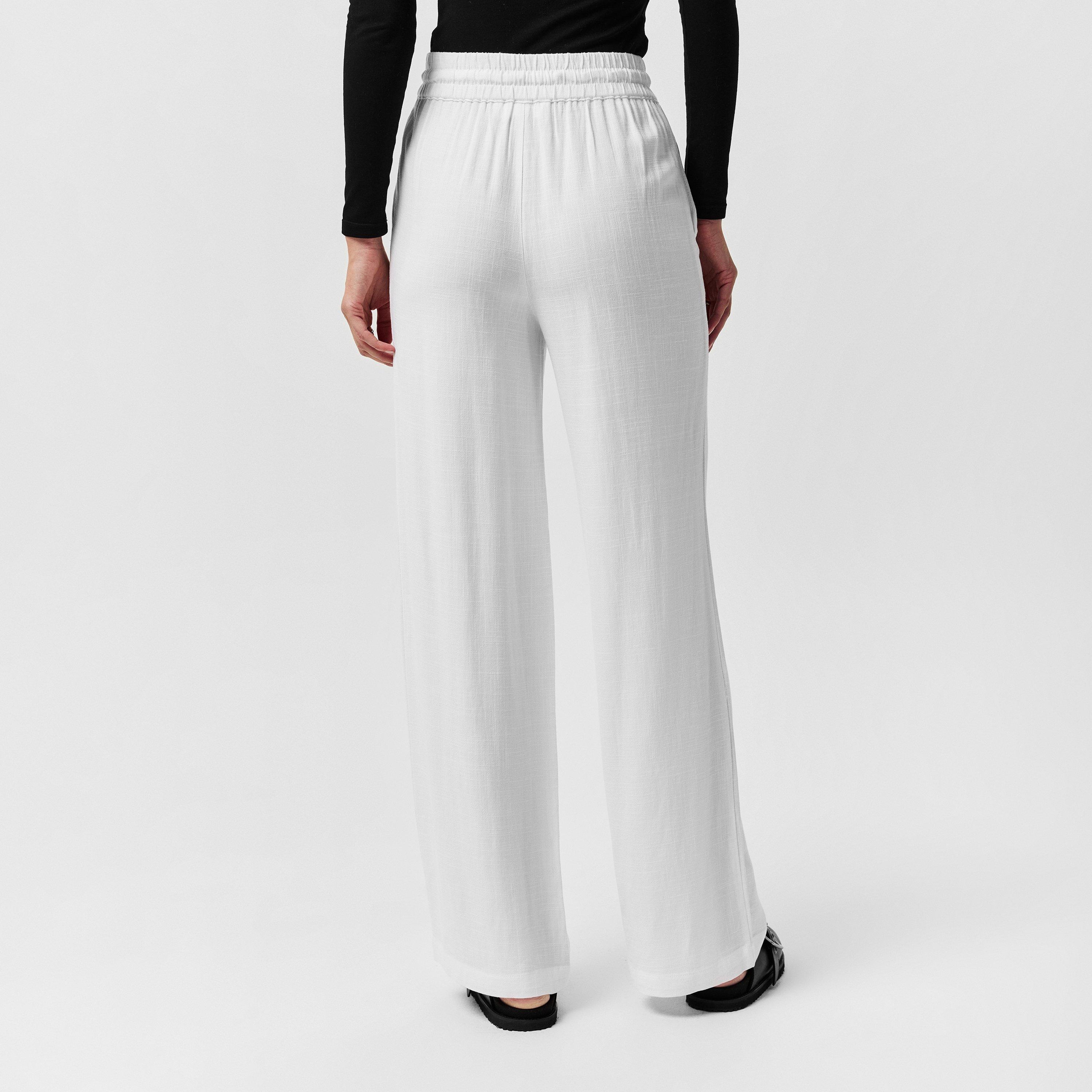 Sneeuwwit - Selected Femme - Women's Gulia Linen Wide Leg Trousers - 3