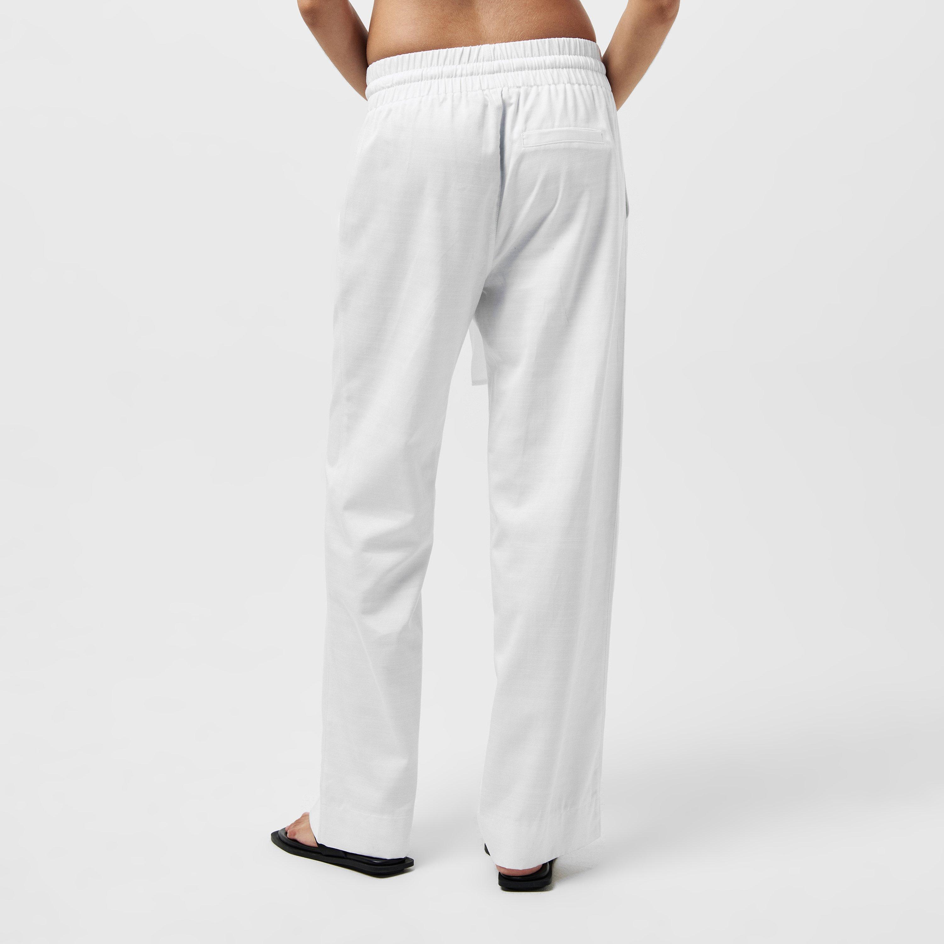 10-Linen White - French Connection - Women's Bodie Wide Leg Trousers - 4