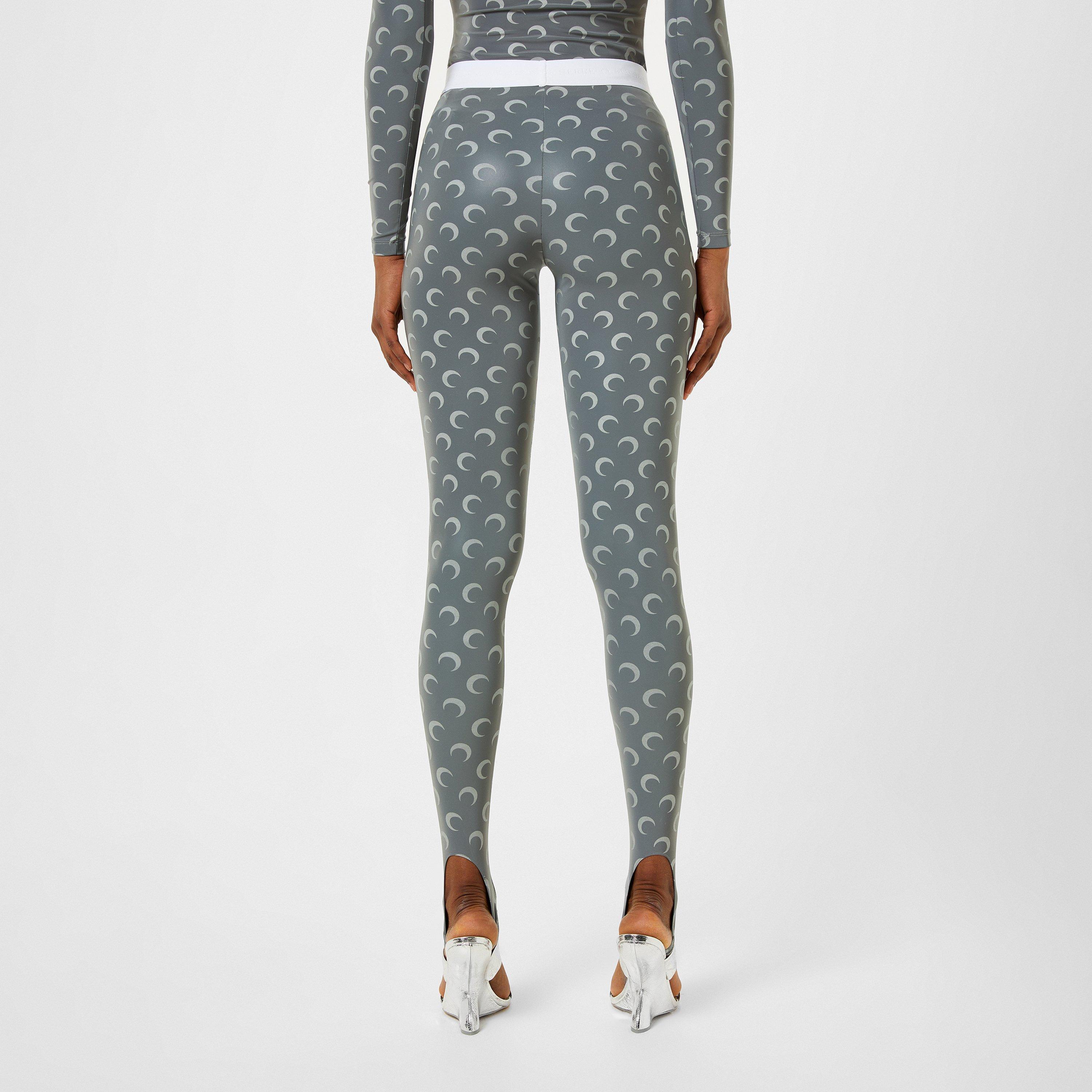 Silver - Marine Serre - Women's All Over Moon Reflective Jersey Leggings - 3