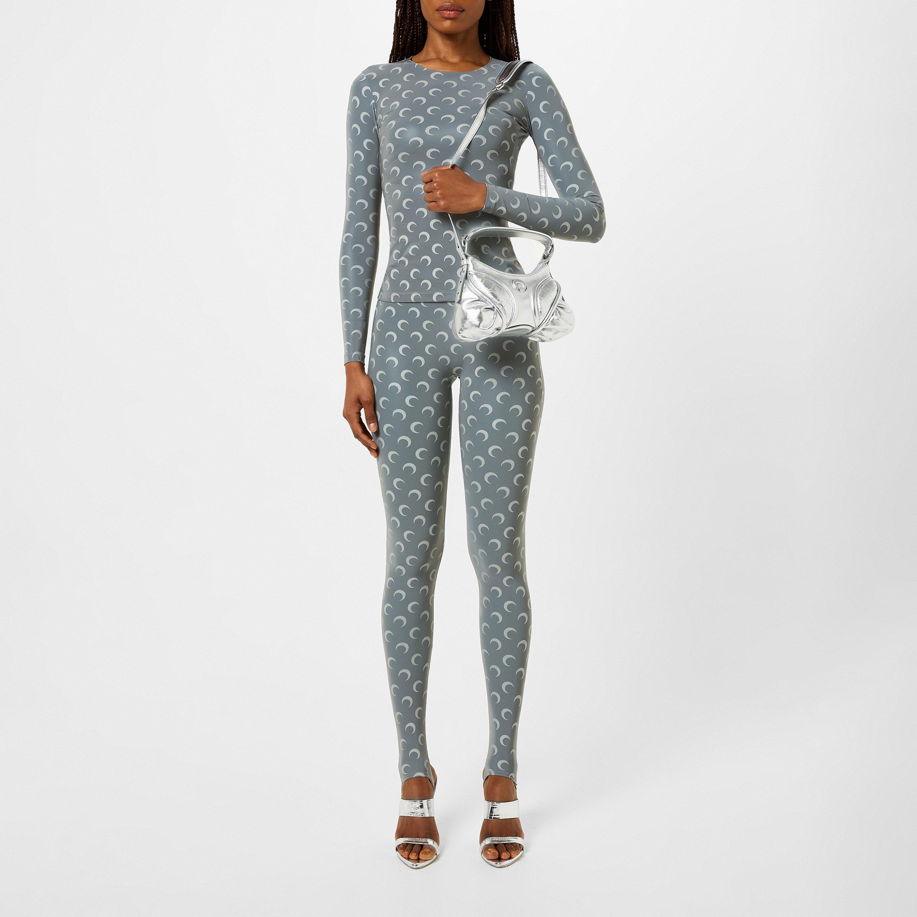 Silver - Marine Serre - Women's All Over Moon Reflective Jersey Leggings - 4