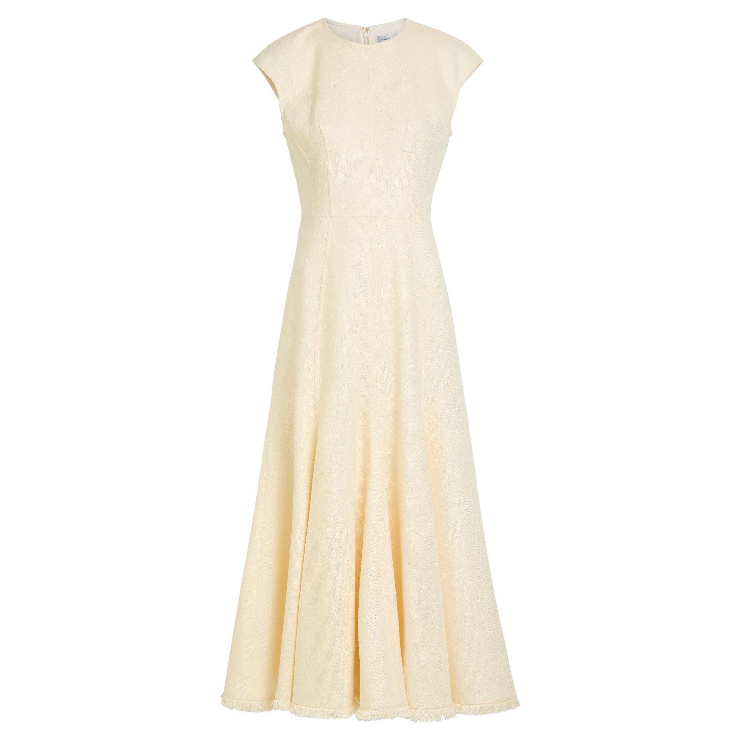 IVORY - Gabriela Hearst - Women's Crowther Silk Wool Fringe A-Line Dress - 1