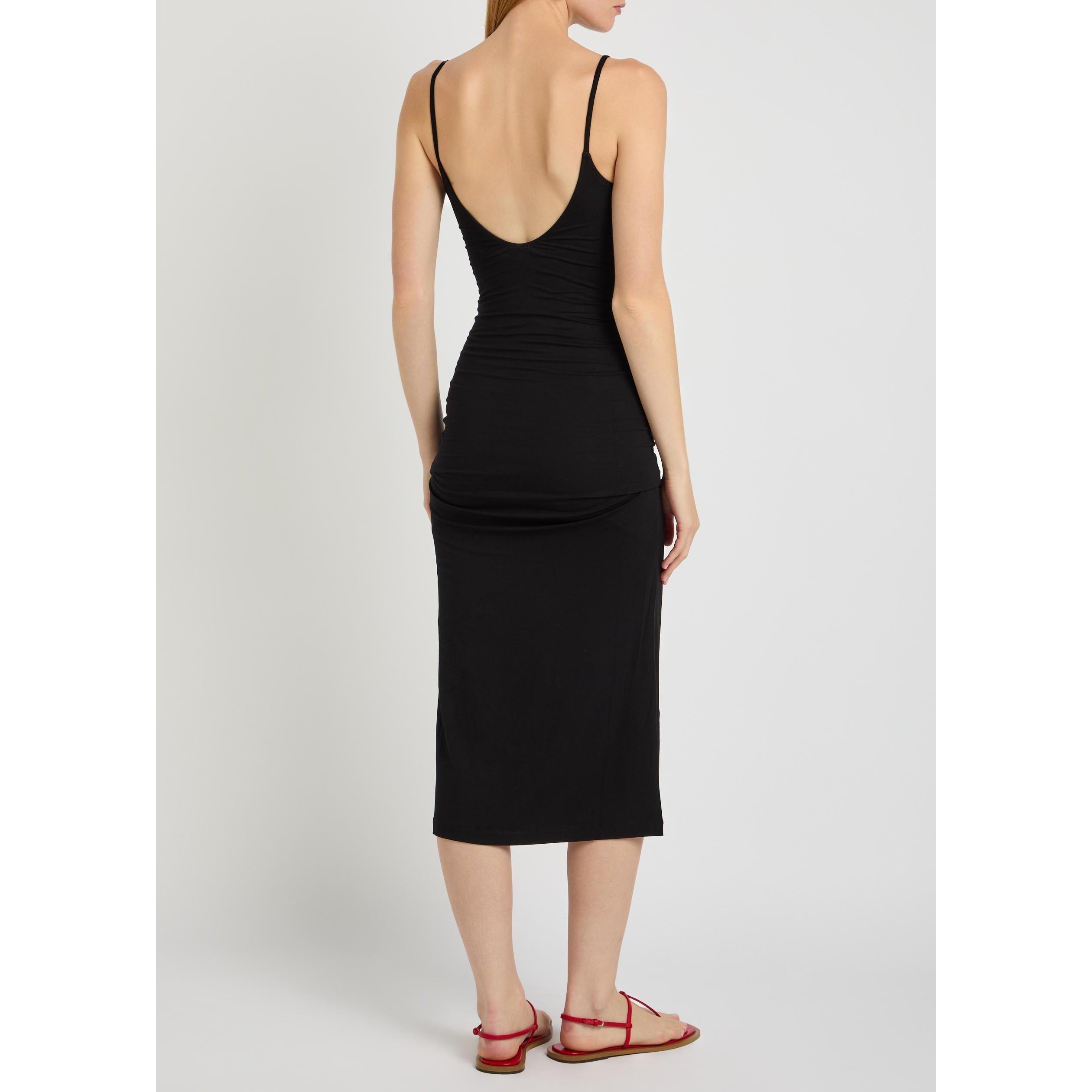 BLACK - Toteme - Women's Draped Scoop-Neck Slip Dress - 3