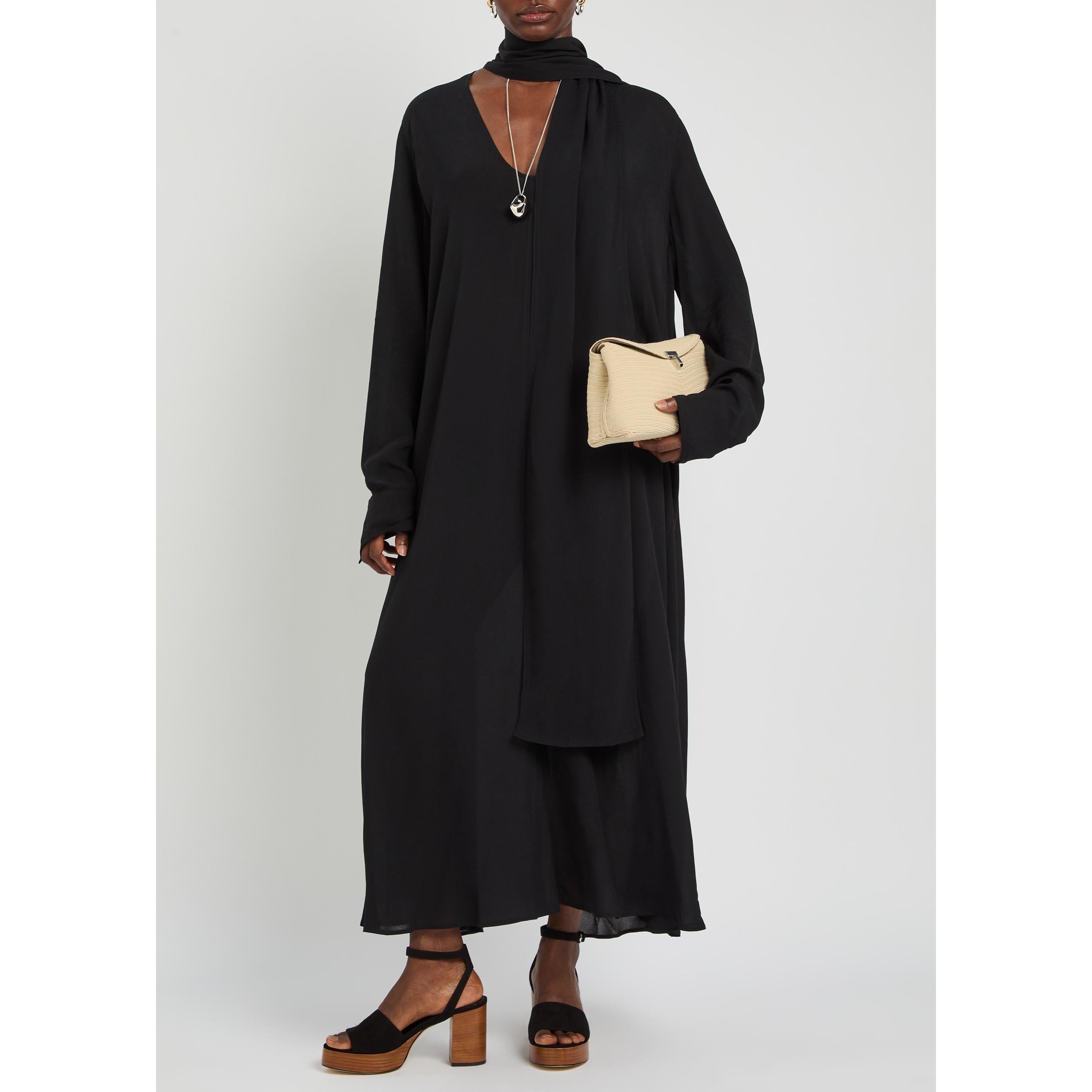 BLACK - Toteme - Women's Round-Neck Viscose Maxi Dress - 5
