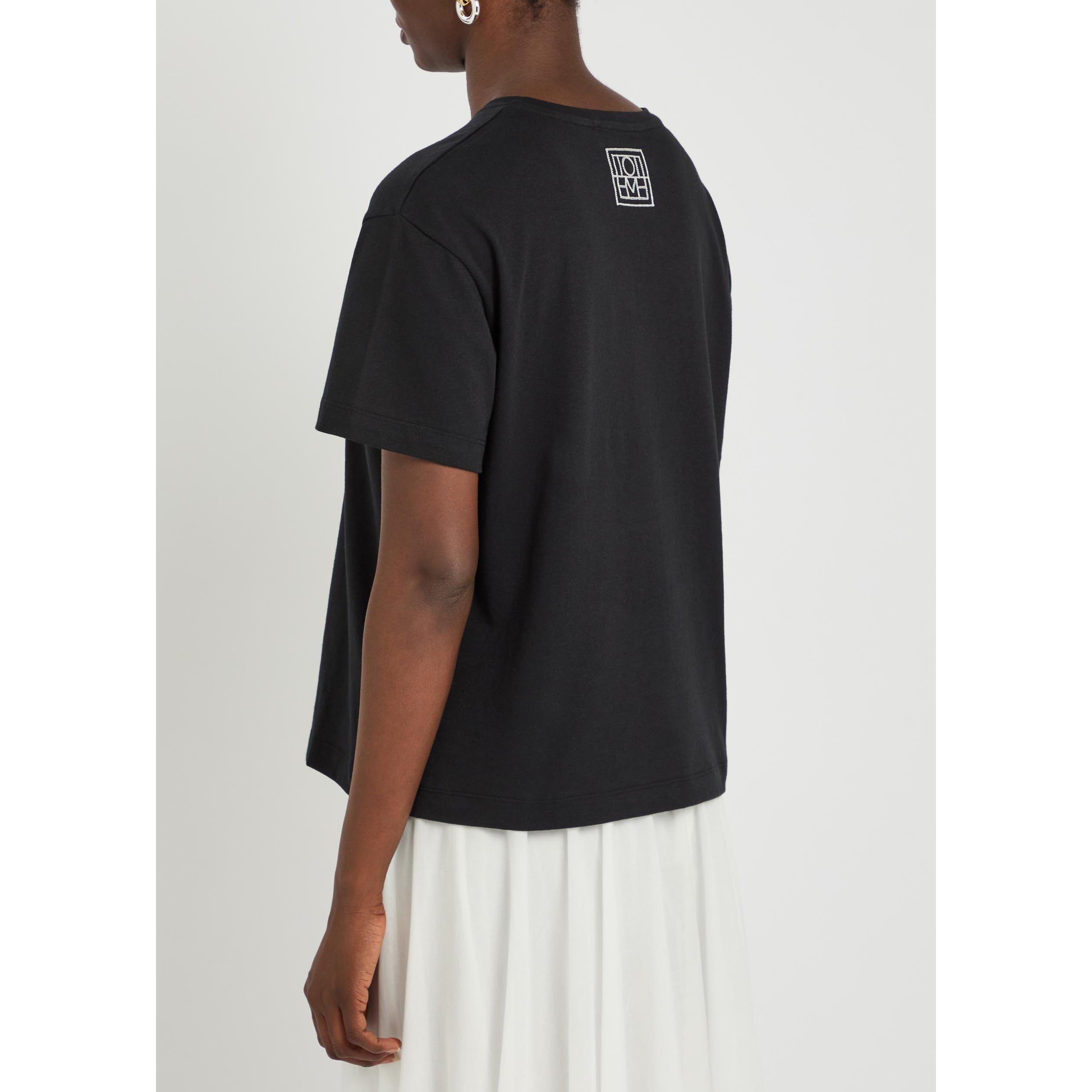 BLACK - Toteme - Women's Classic Cropped Cotton T-Shirt - 3