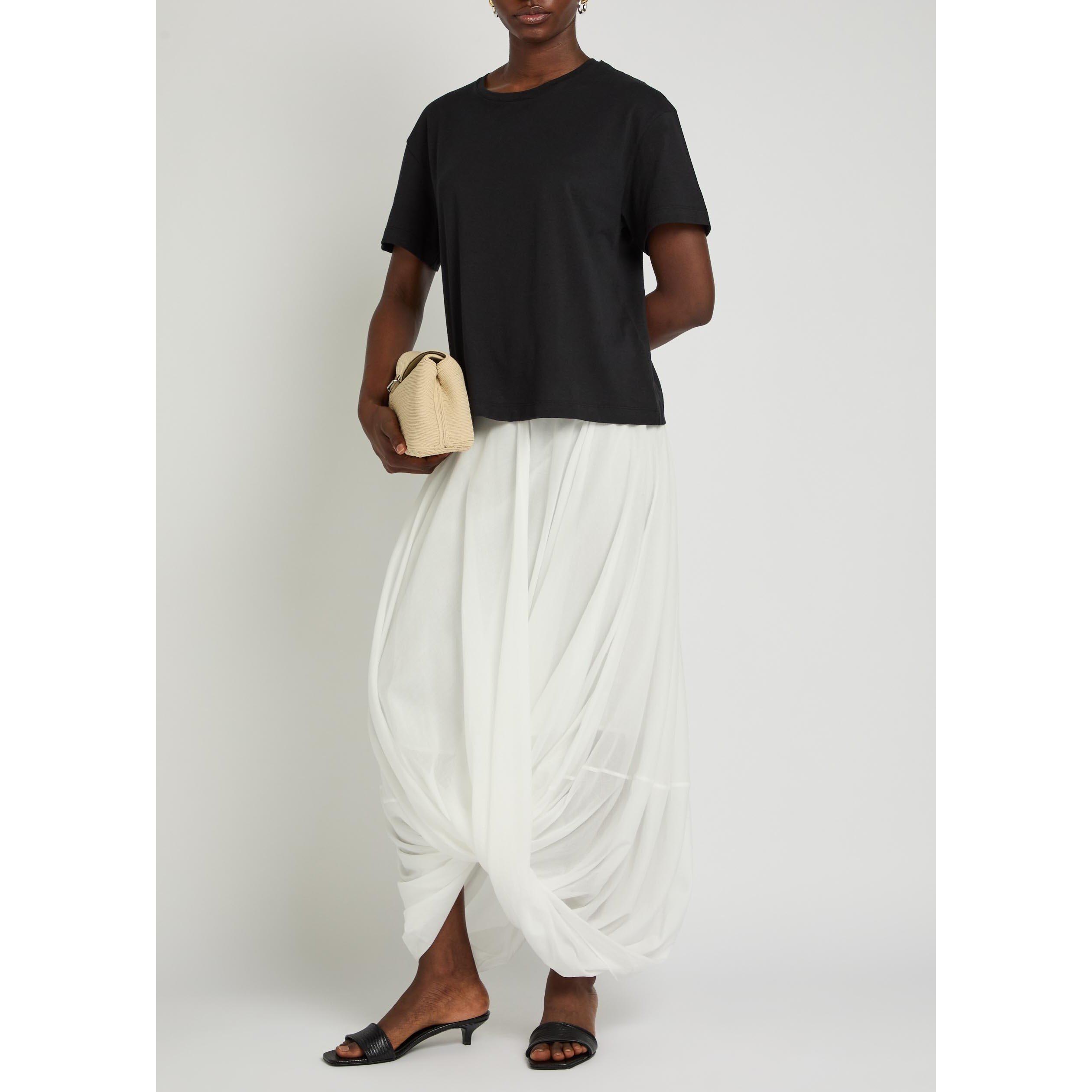 BLACK - Toteme - Women's Classic Cropped Cotton T-Shirt - 5