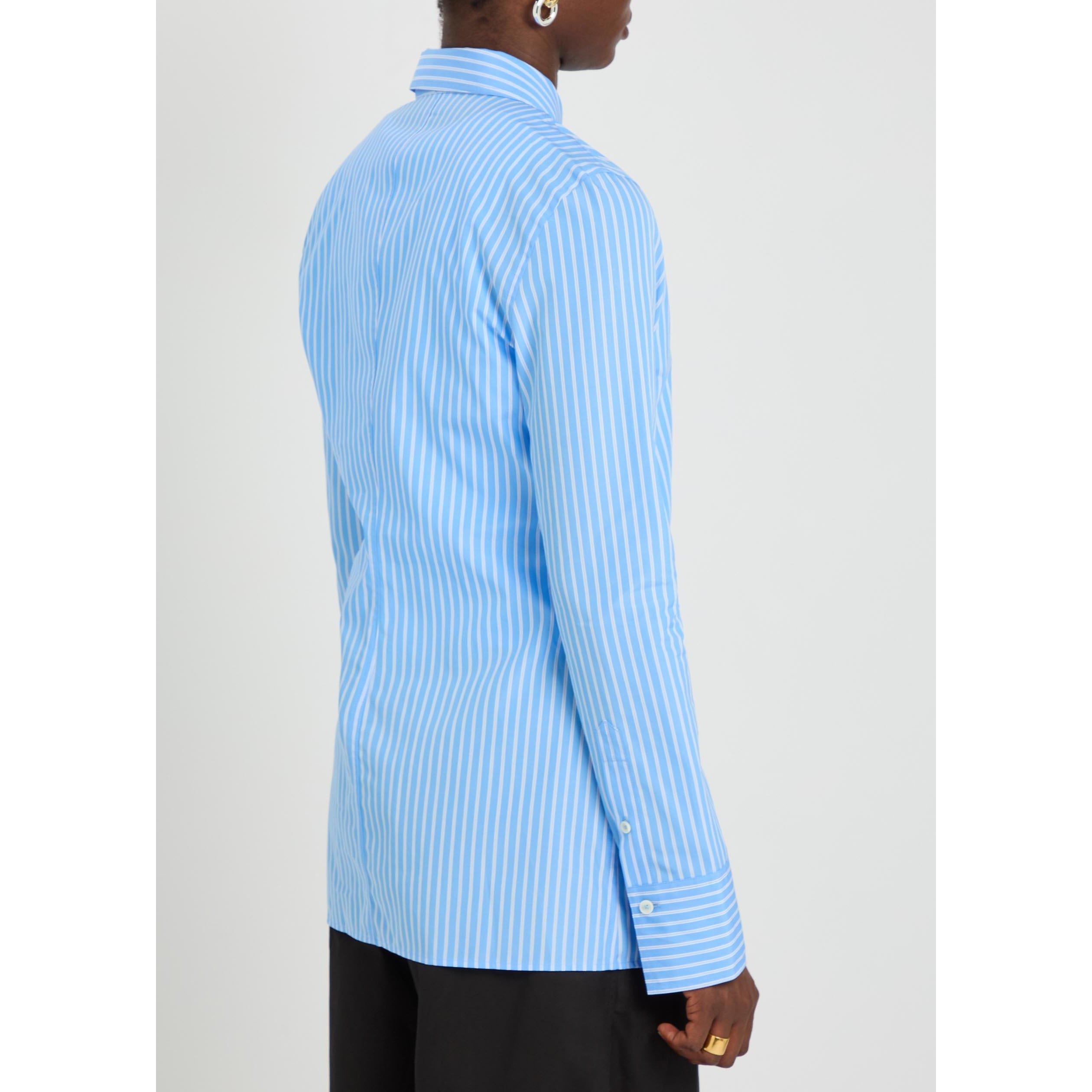 LIGHT BLUE - Toteme - Women's Striped Cotton Long-Sleeve Slim-Fit Shirt - 3