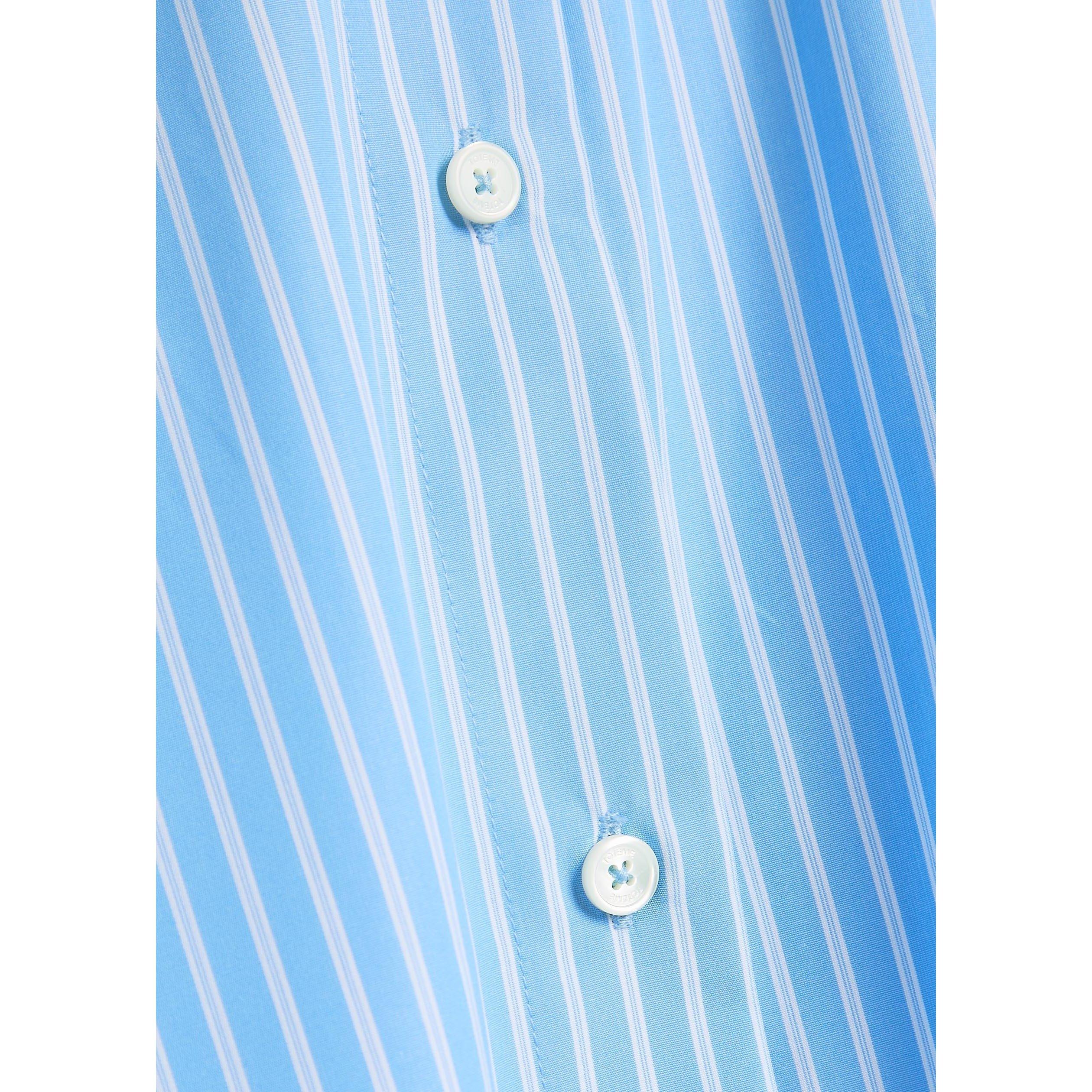 LIGHT BLUE - Toteme - Women's Striped Cotton Long-Sleeve Slim-Fit Shirt - 4