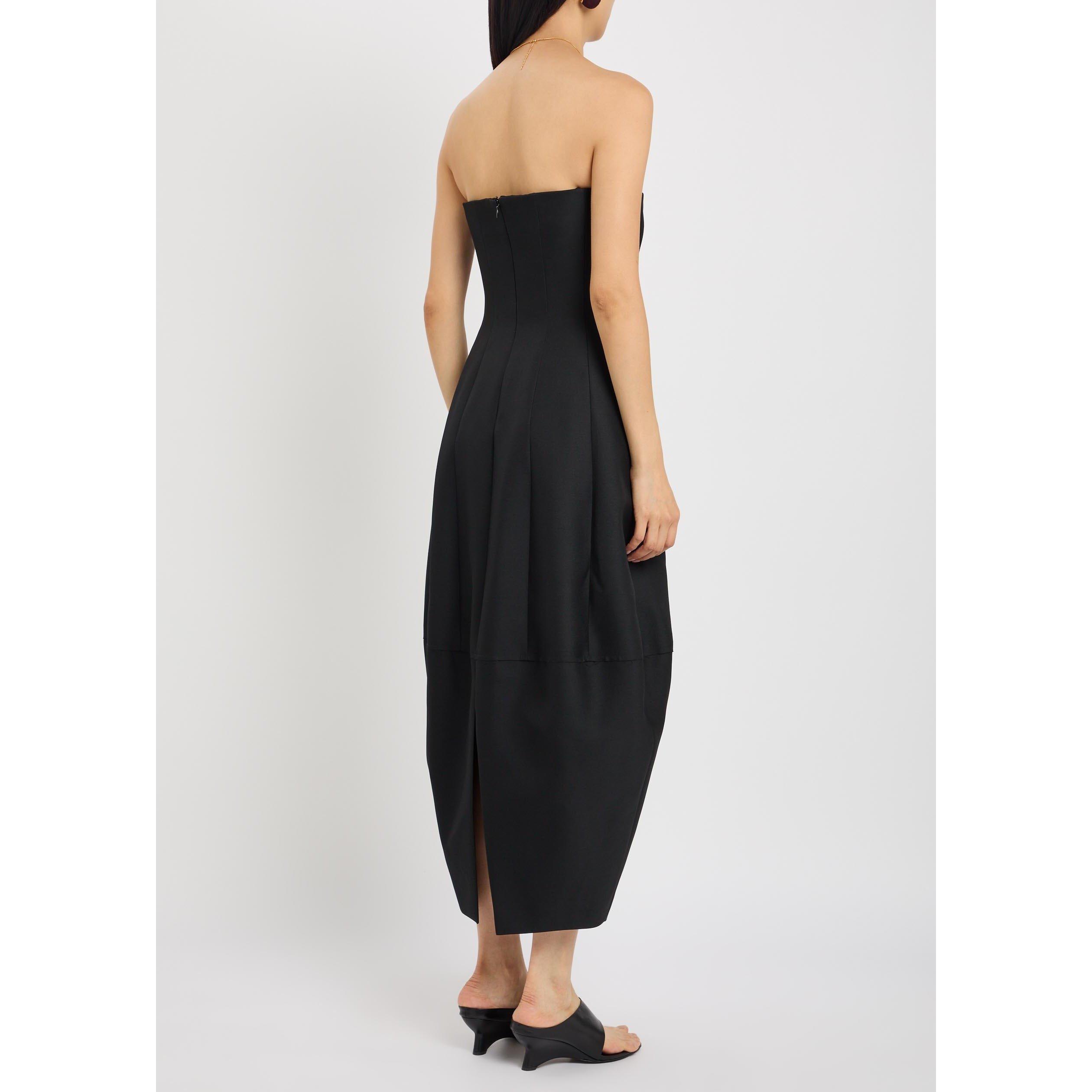 BLACK - Khaite - Women's Stela Wool Corset Dress - 3