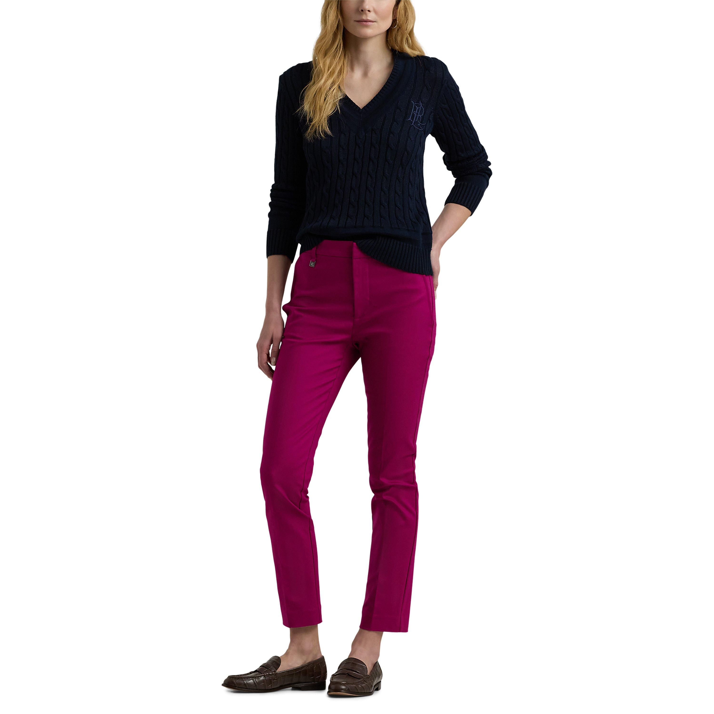 Fuchsia Berry - Lauren by Ralph Lauren - Lakythia Slim Trousers - 2
