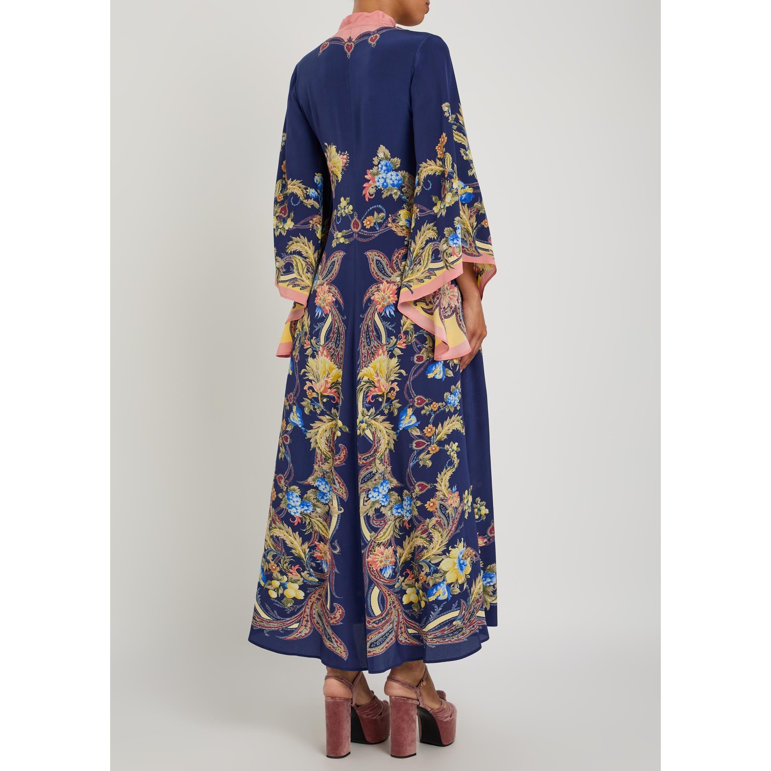 MULTICOLOURED - Etro - Women's Silk V-Neck Maxi Dress - 3