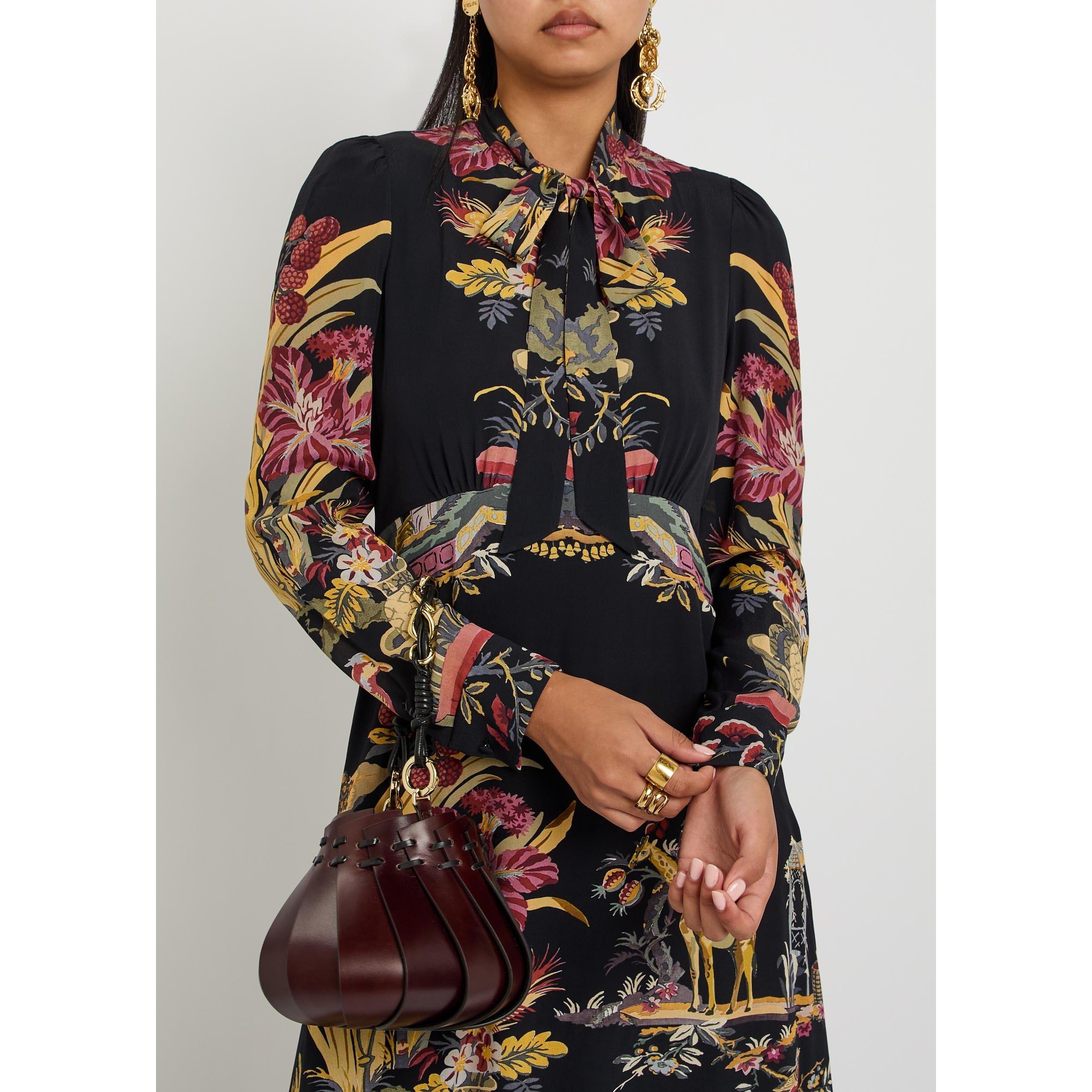 MULTICOLOURED - Etro - Women's Floral Viscose Long-Sleeve Midi Dress - 4