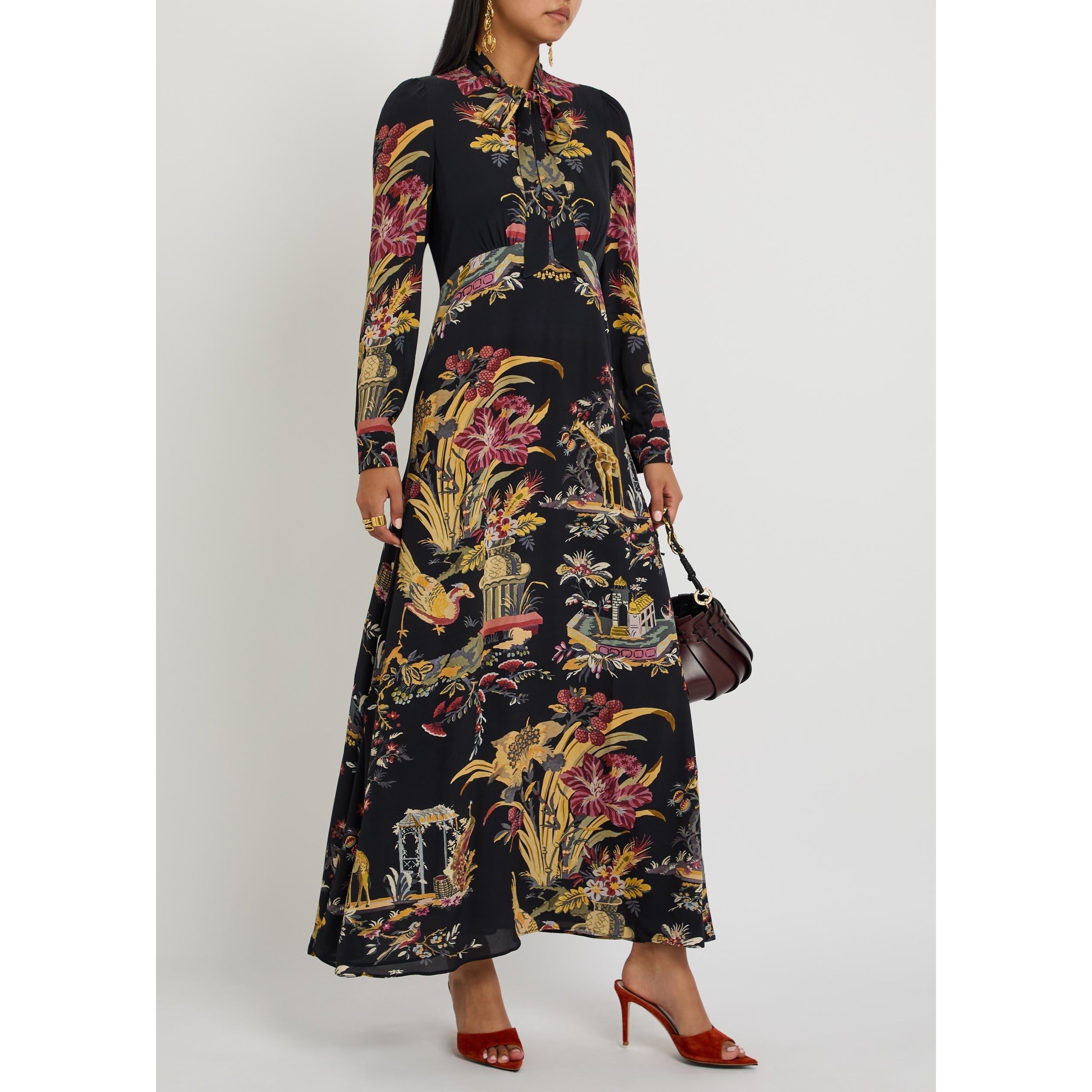 MULTICOLOURED - Etro - Women's Floral Viscose Long-Sleeve Midi Dress - 5