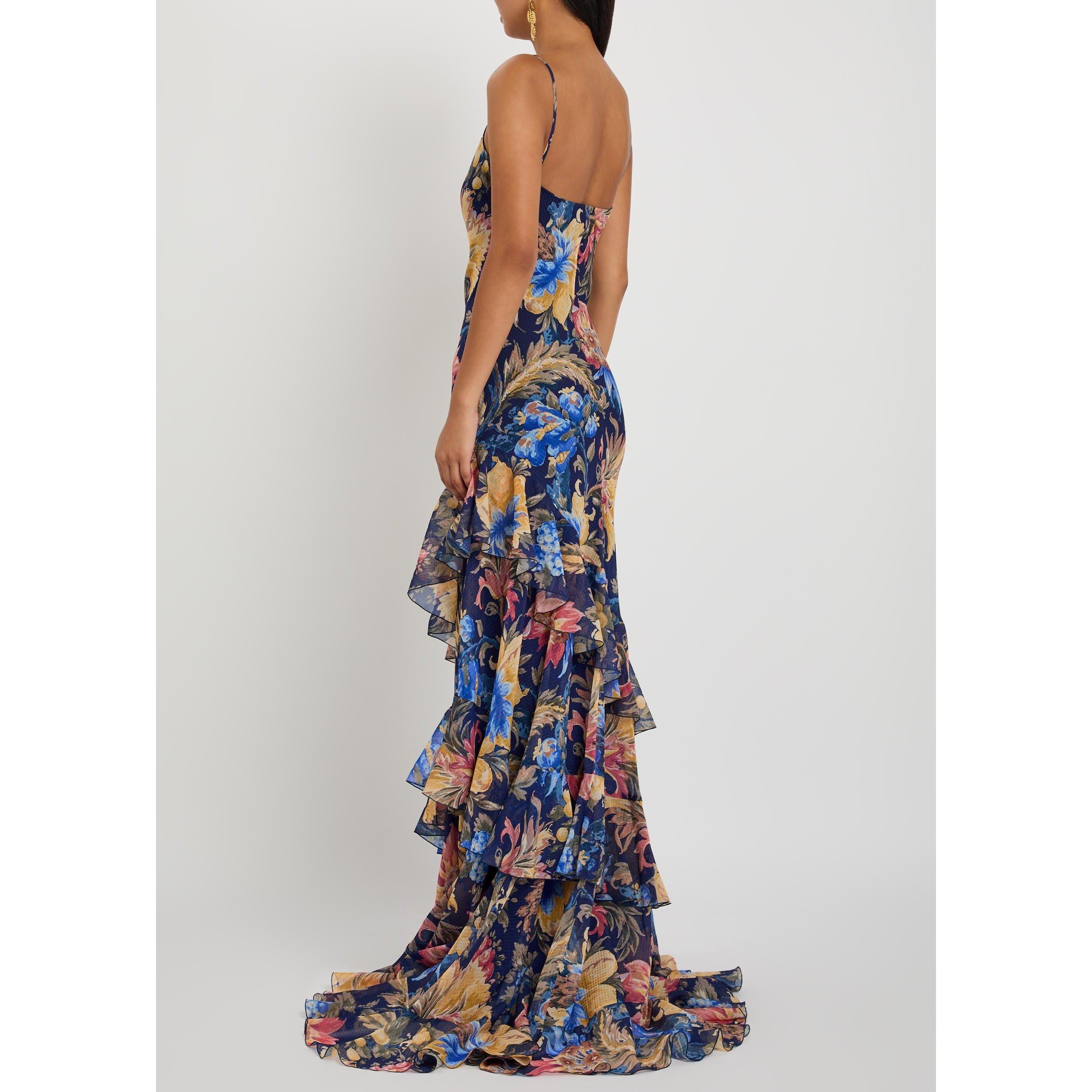 MULTICOLOURED - Etro - Women's Floral V-Neck Tiered Slim-Fit Maxi Dress - 3