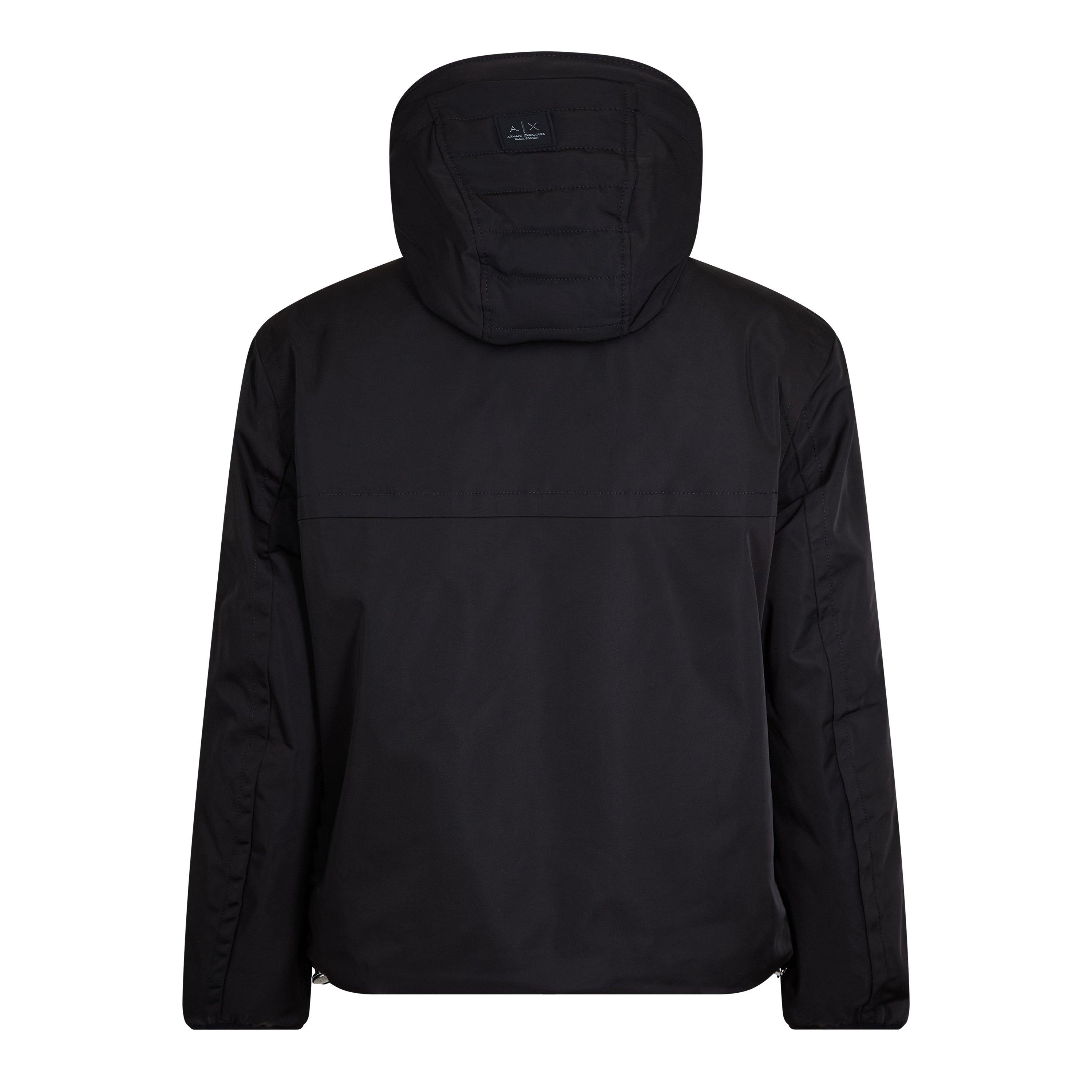 Black UC001 - Armani Exchange - Men's Ribbed Trim Front Zip Bomber Jacket - 2