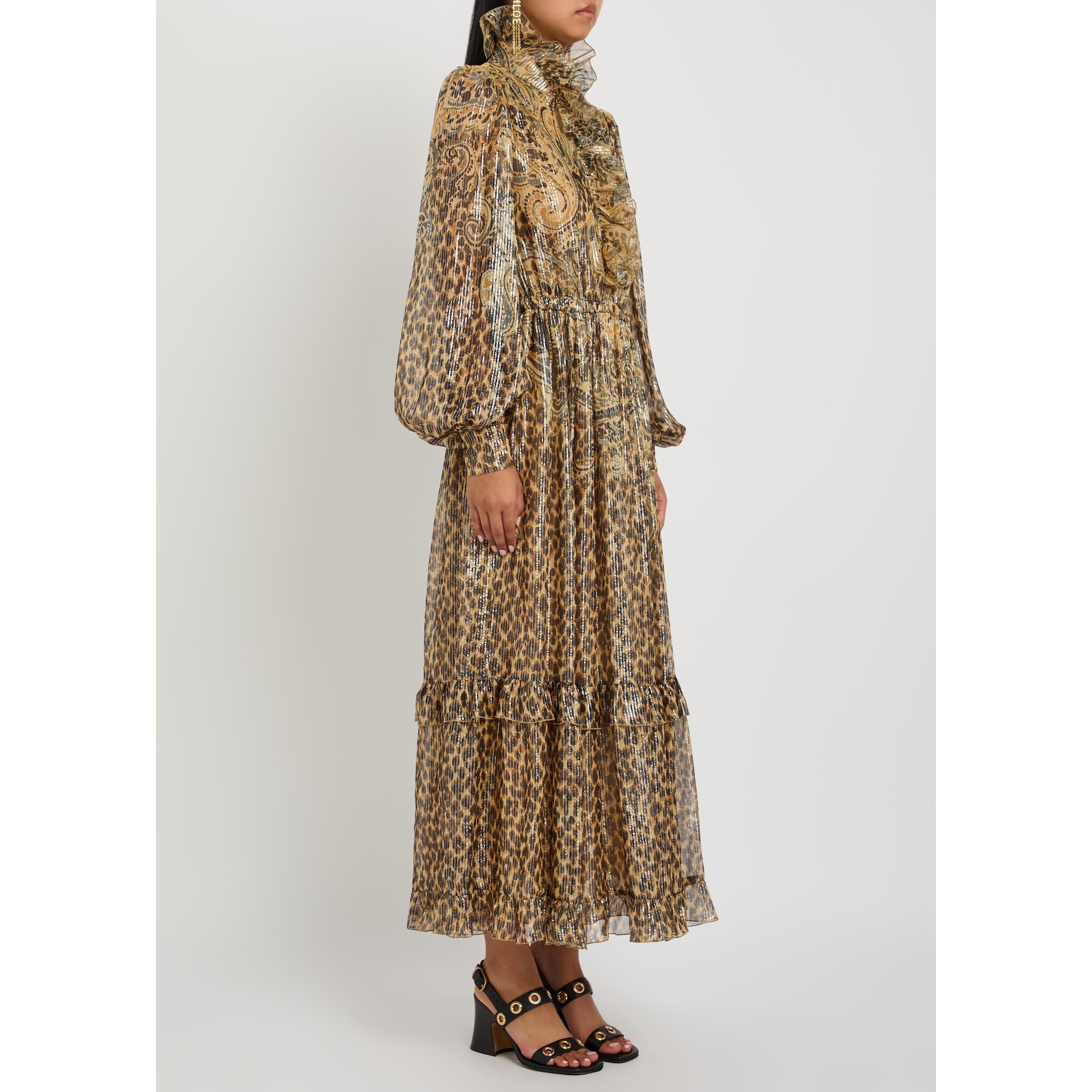 MULTICOLOURED - Etro - Women's Silk V-Neck Puff-Sleeve Maxi Dress - 2