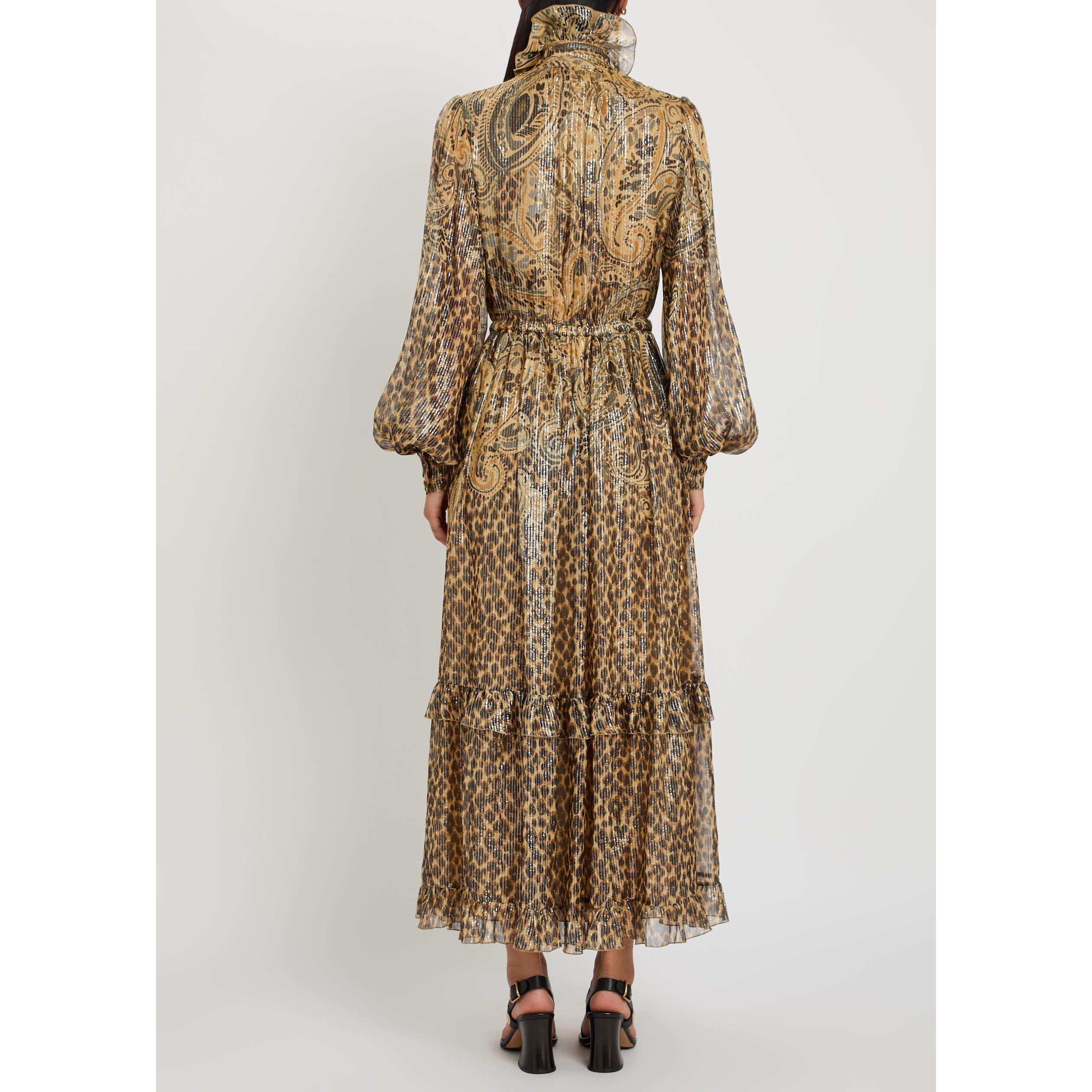 MULTICOLOURED - Etro - Women's Silk V-Neck Puff-Sleeve Maxi Dress - 3
